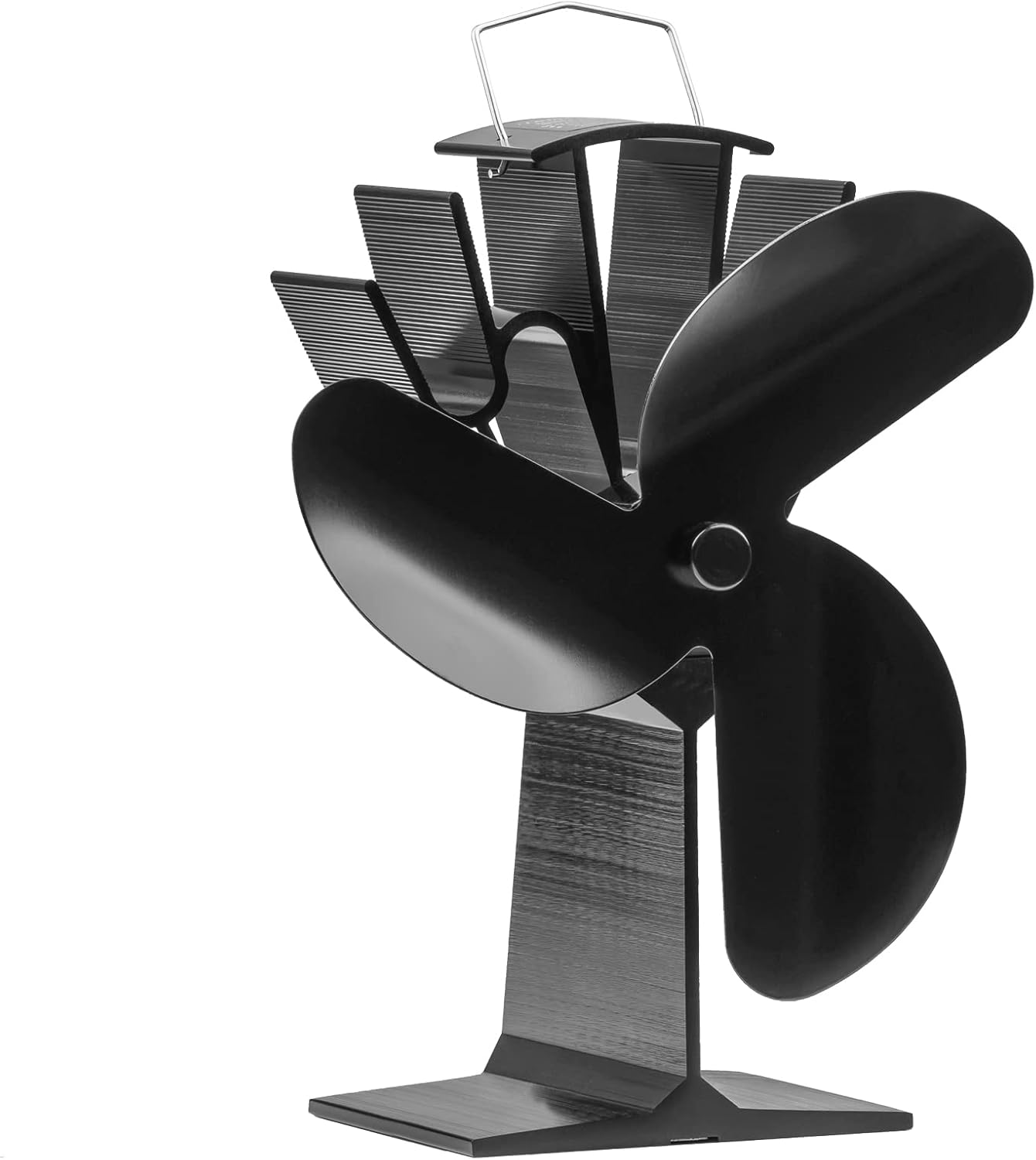 HAWCAFU 3 Blades Wood Stove Fan Heat Powered Fireplace Fan for Wood/ Log Burner/ Fireplace Efficiently, Black, 7 x 4.3 x 8.5 inches