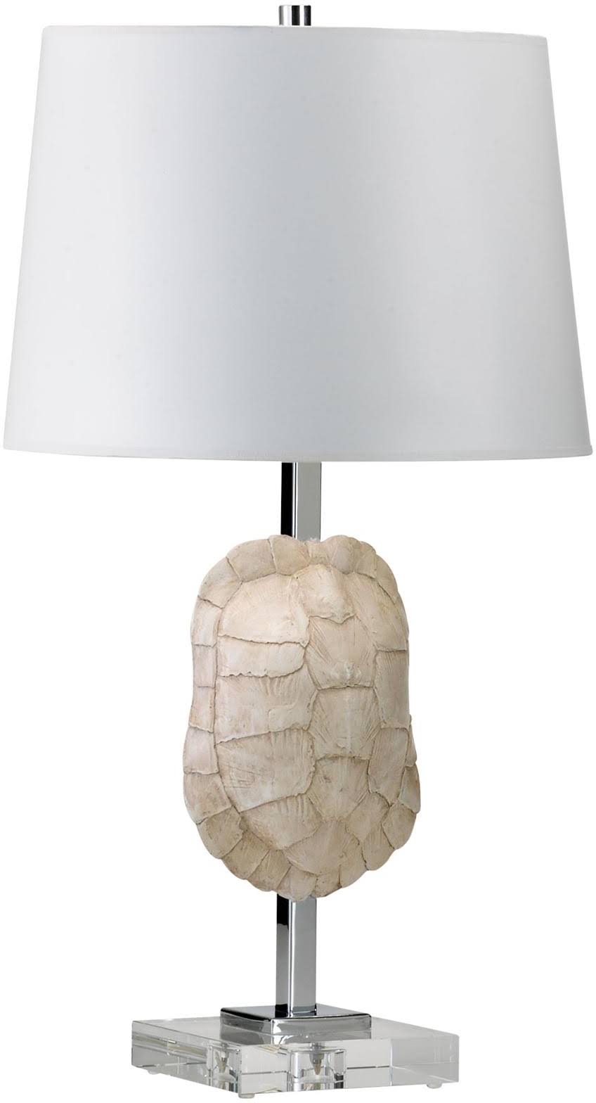 Cyan Design Tortoise Shell Table Lamp 1-Light White Silver Inside Shade Black 04105