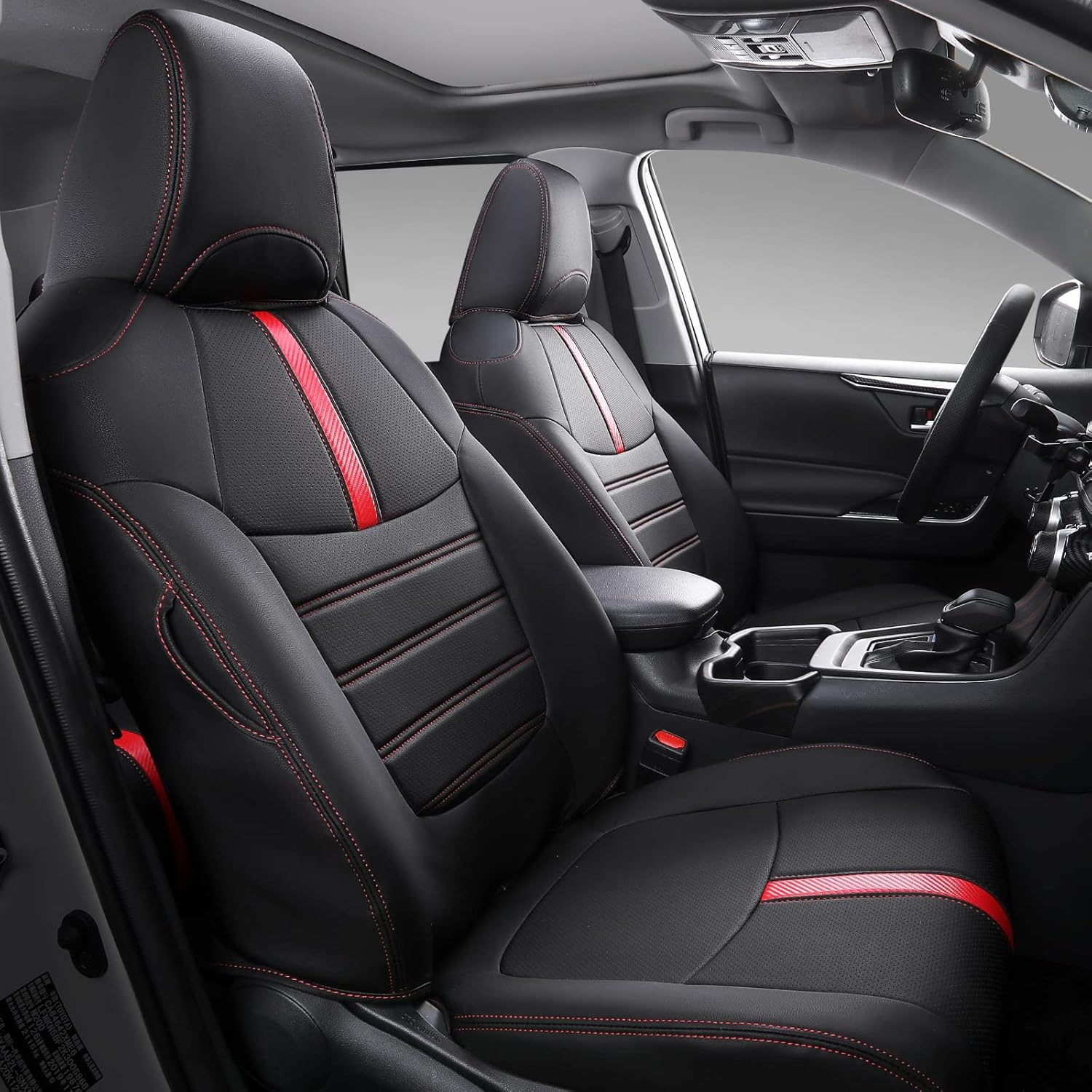 Xipoo Fit 2019-2022 Toyota RAV4 Car Seat Cover Front and Rear Car Seat Protector PU Leather Seat Covers for Toyota Rav4 2019 2020 2021 2022 Accessories (Not for Adventure and TRD-Off Road, Black)