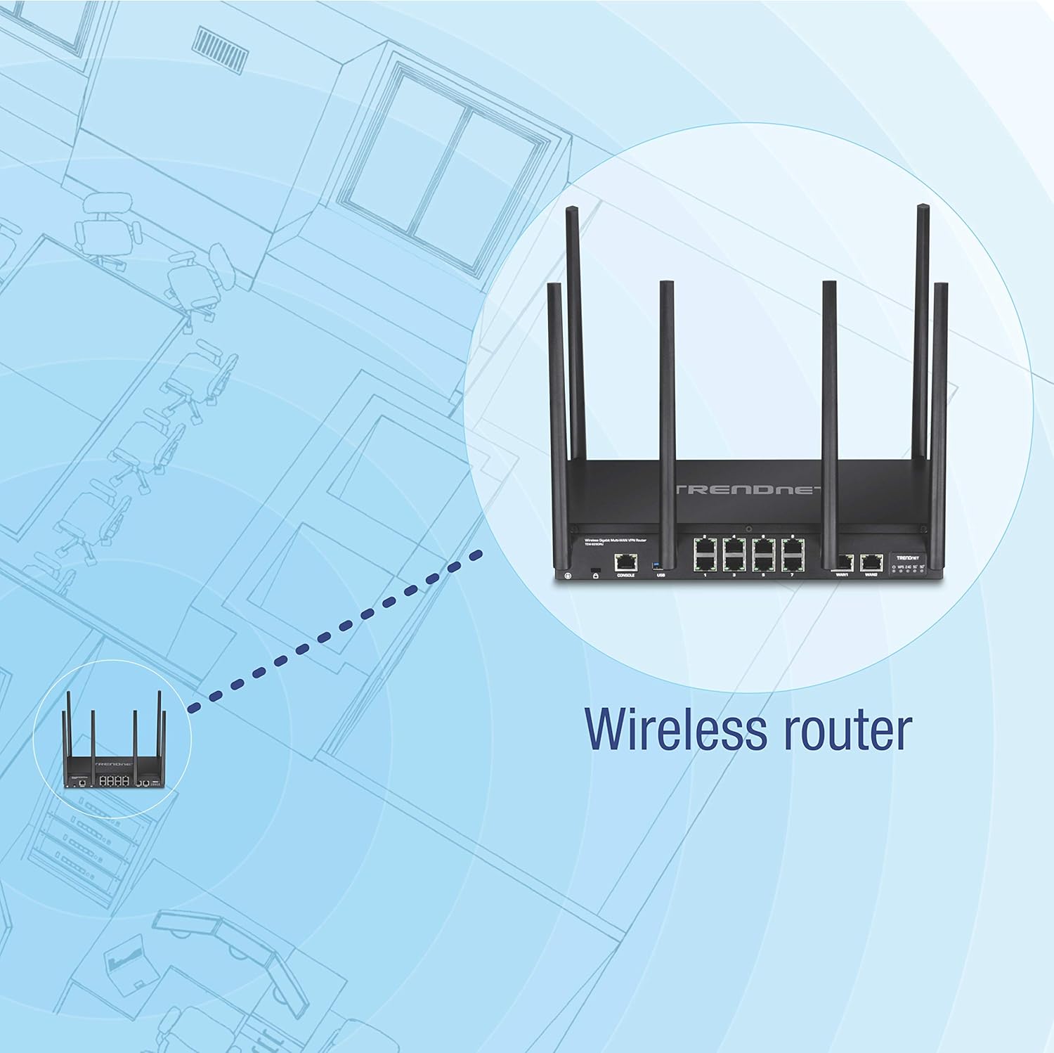 TRENDnet AC3000 Tri-Band Wireless Gigabit Dual-WAN VPN SMB Router, MU-MIMO, Wave 2,Internet Router, Whole Office-Home Wifi, Pr-Encrypted Wireless, QoS,Inter-VLAN Routing, Black, TEW-829DRU