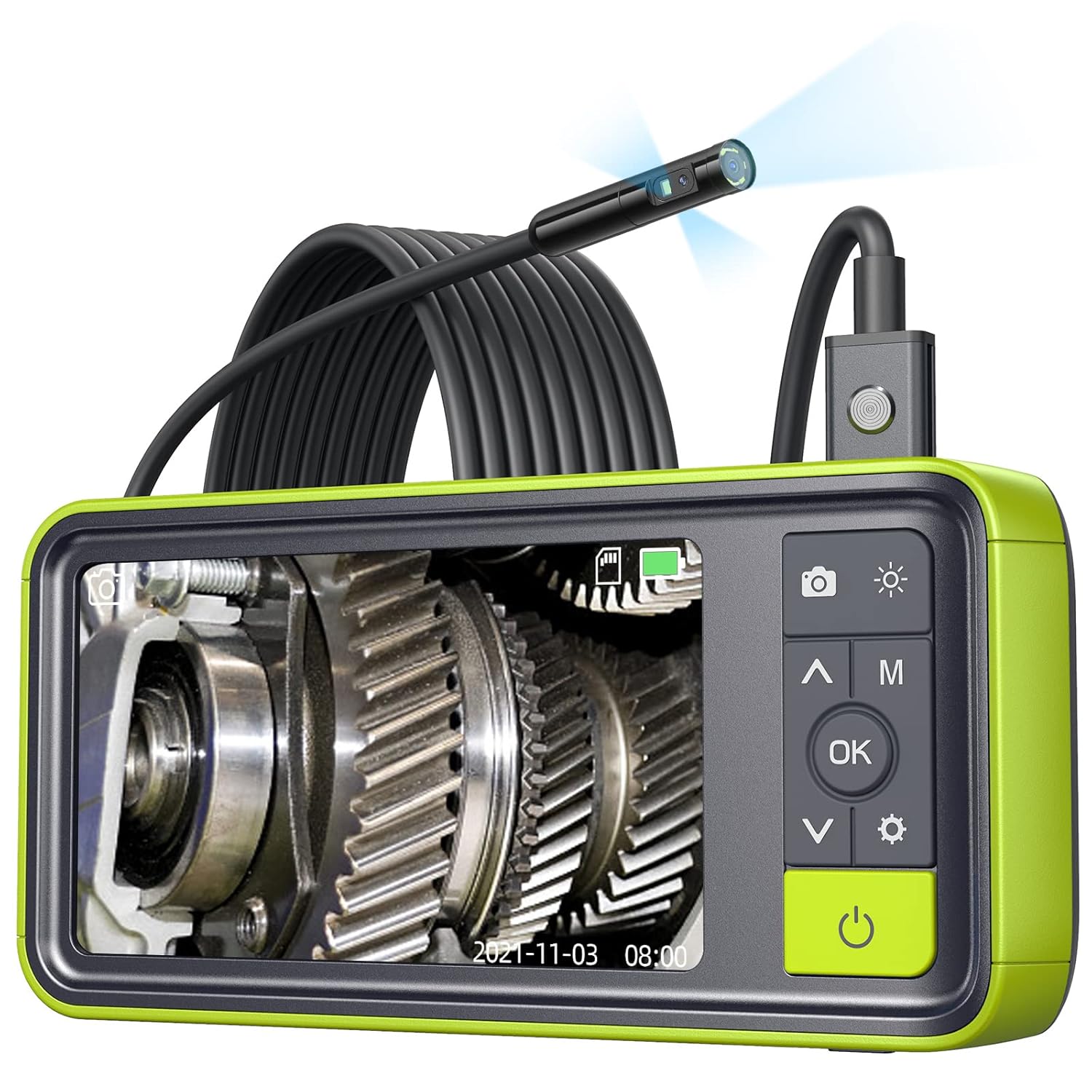 Triple Lens Endoscope, Anykit 1080P Borescope Inspection Camera with Light, IP67 Waterproof Snake Camera with 4.5 Inch Screen, HVAC Scope Camera 16.4FT Flexible Camera Probe, 32G Card, Storage Case