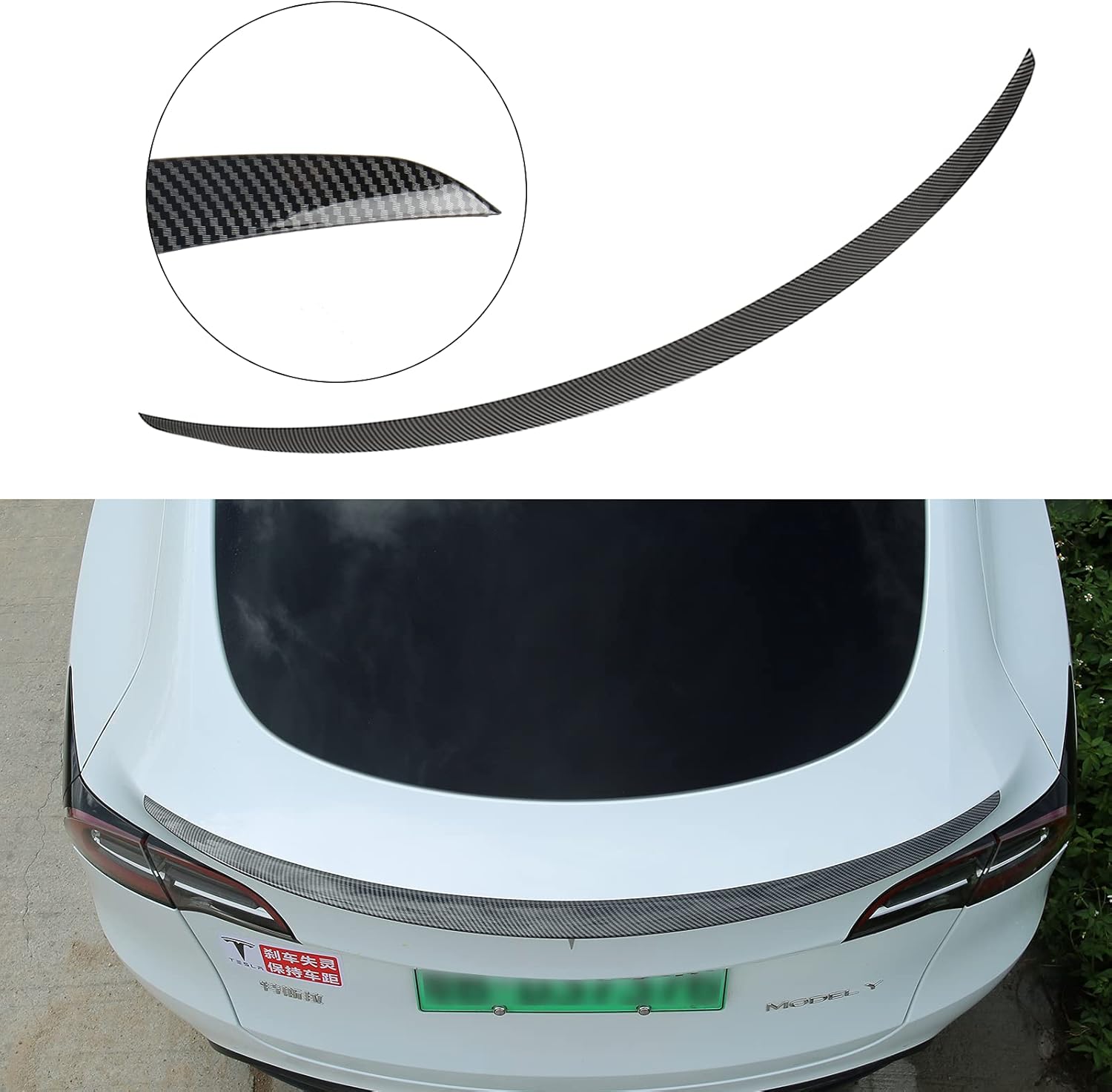 Carwiner Tesla Model Y Trunk Spoiler Wing ABS OEM Style Rear Trunk Spoiler Wing Performance Carbon fiber Sport Accessories 2020 2021 (Glossy Carbon Fiber)