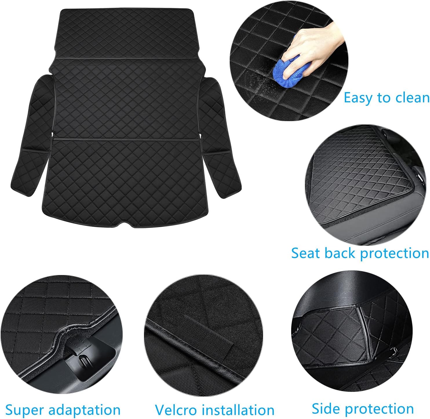 Newellev Tesla Model Y Trunk Mat Cargo Liner Waterproof Pet Mat Dog Car Seat Cover Compatible for 2021 2020 Model Y Accessories, Black