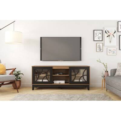Alaniz TV Stand for TVs Up to 70x22 Mercury Row Color: Black and Nutmeg