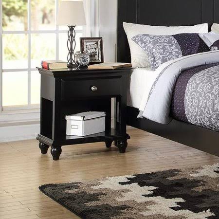 Alcott Hill Labriola 1 Drawer Nightstand, Black