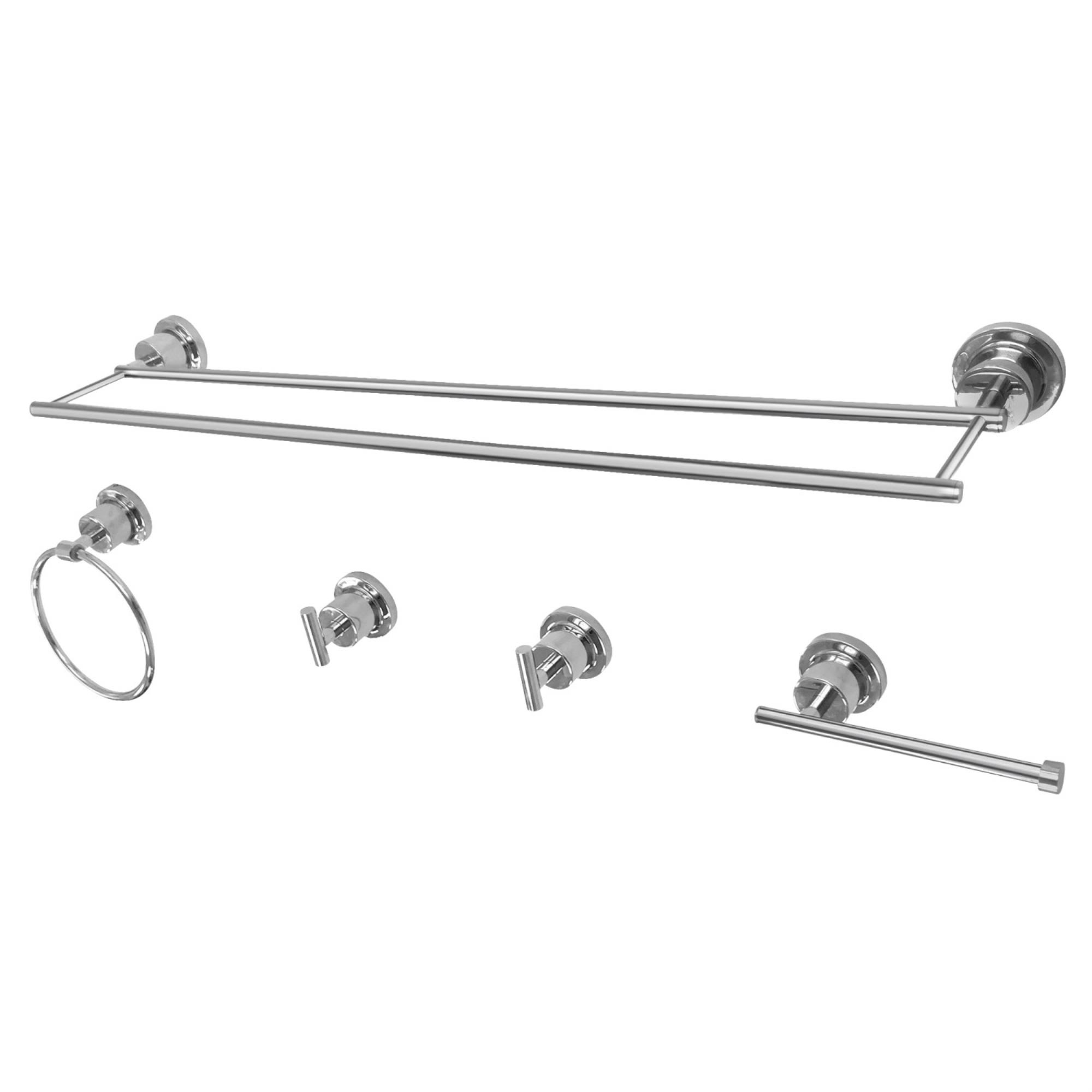 Kingston Brass Bah8213478c Concord 5-Piece Bathroom Accessory Sets, Polished Chrome