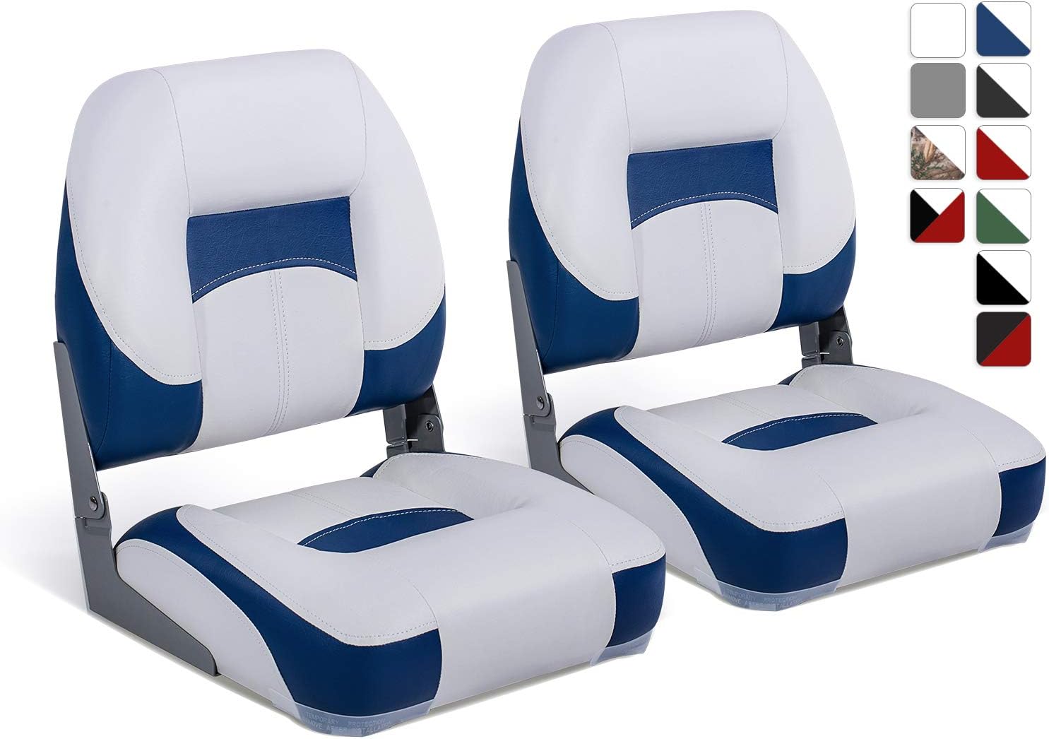 NORTHCAPTAIN T1 Deluxe Low Back Folding Boat Seat,Stainless Steel Screws Included