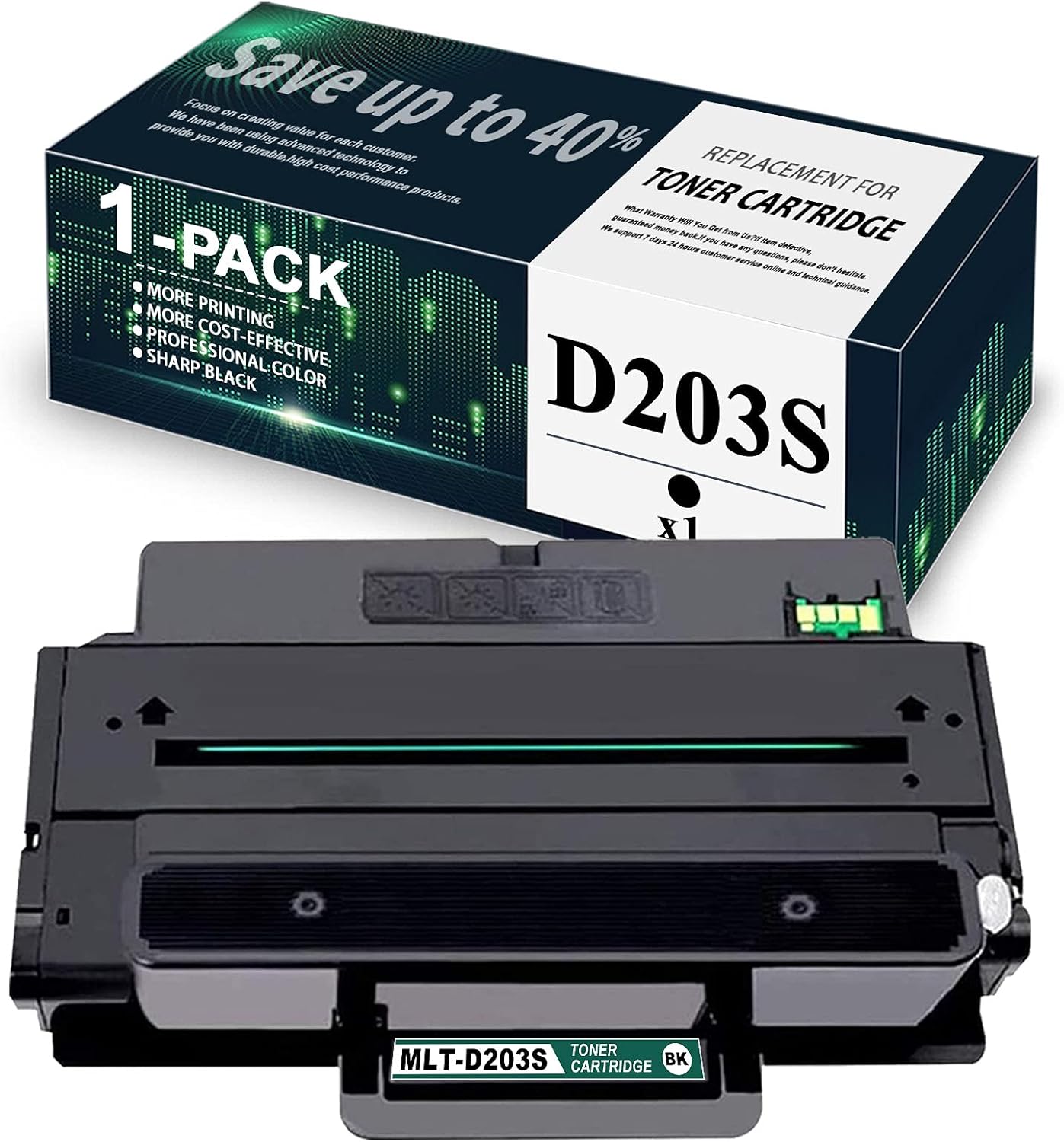 1 Pack D203S Compatible MLT-D203S MLTD203S Black Toner Cartridge Replacement for ProXpress M4070FR M3370FD M4020ND M3320ND M3870FW M4072 M3820DW Printer Toner Cartridge. Pack of 2