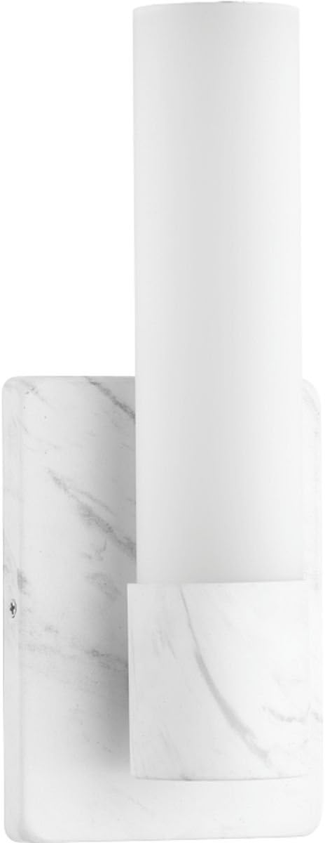 Progress Lighting P710047-150-30 One-Light Led Wall Bracket, Faux White Marble