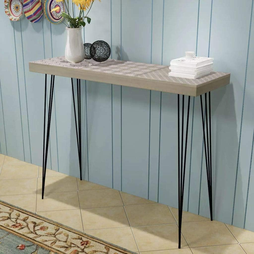 FAMIROSA Console Table 35.4x11.8x28 Gray Pack of 2