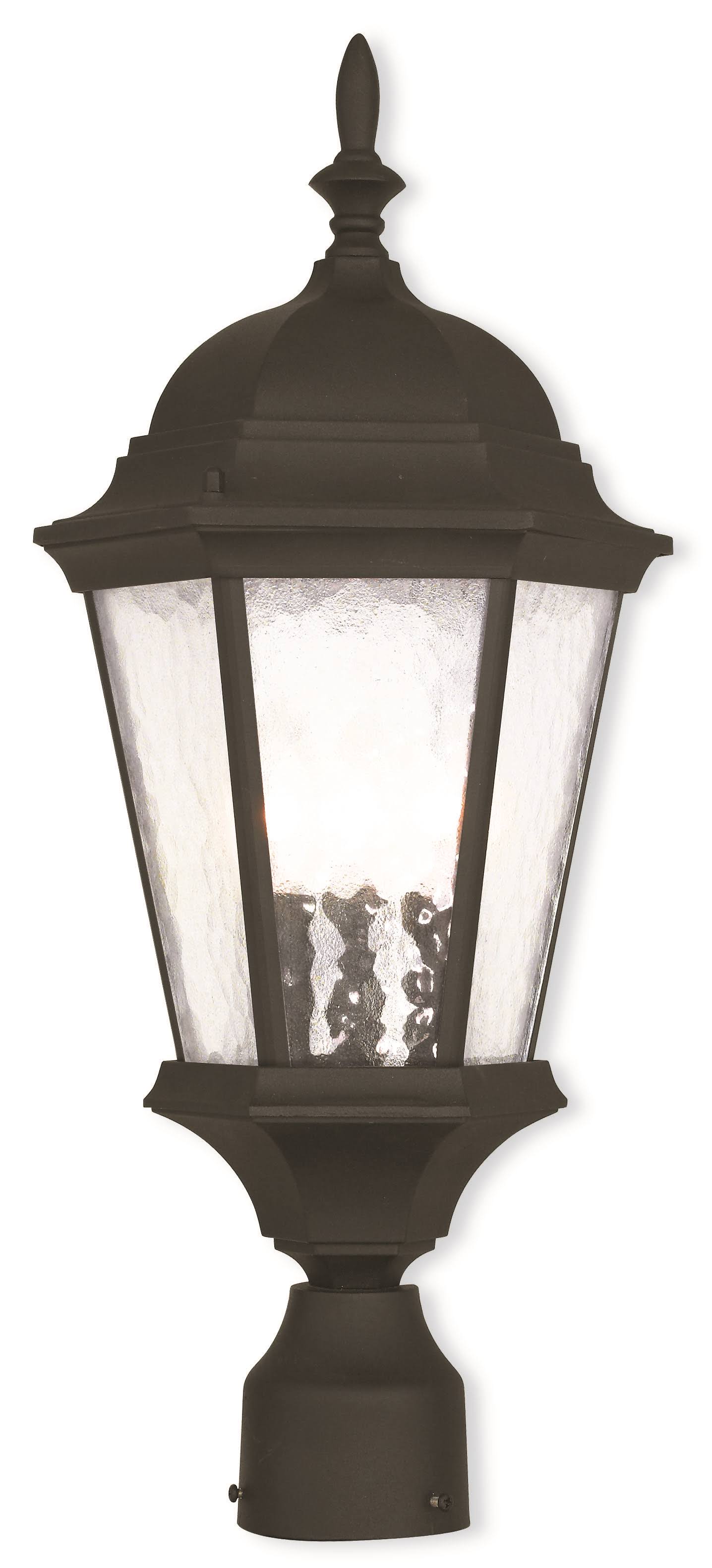 Livex Lighting 75468-14 Hamilton 3-Light Outdoor Post-Top Lantern, Textured Black