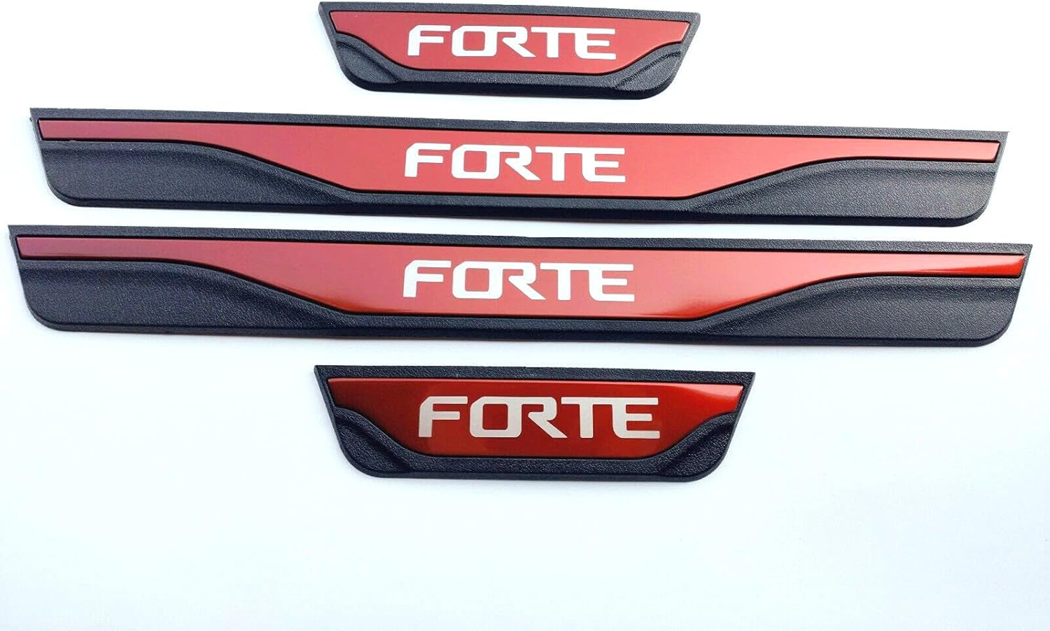 Autonemaker for KIA Forte Accessories 2020 2021 Steel Door Sill Protector Door Sill Guard Scuff Plate Trim 4pcs Black Pack of 2