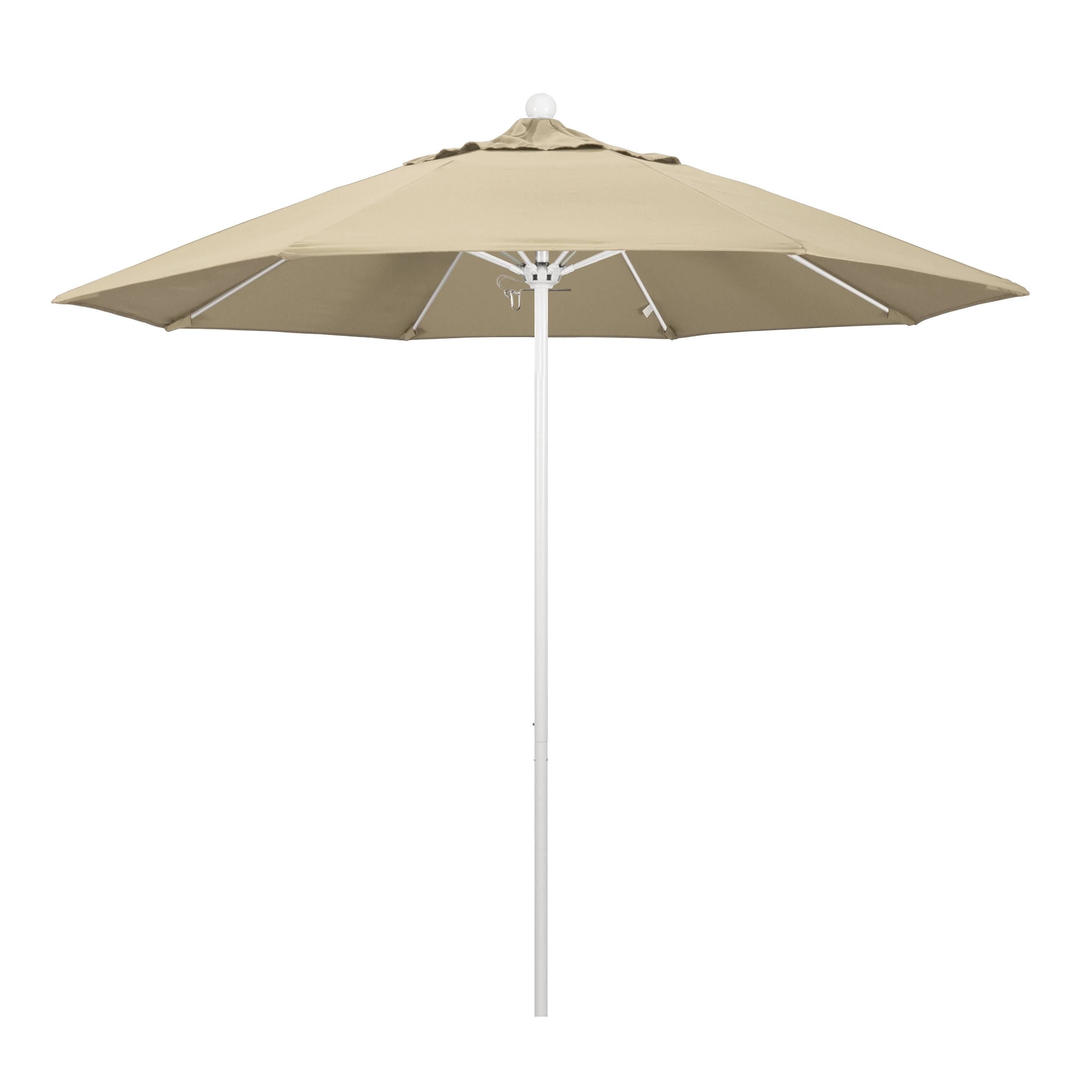 California Umbrella - 9& Fiberglass Market Umbrella SA22 - Beige 170: Matted White - Pacifica