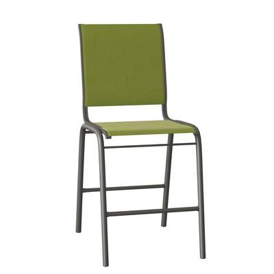 Reliance Stacking Patio Dining Side Chair Telescope Casual Frame Color: Textured Snow, Seat Color: Lime 38D