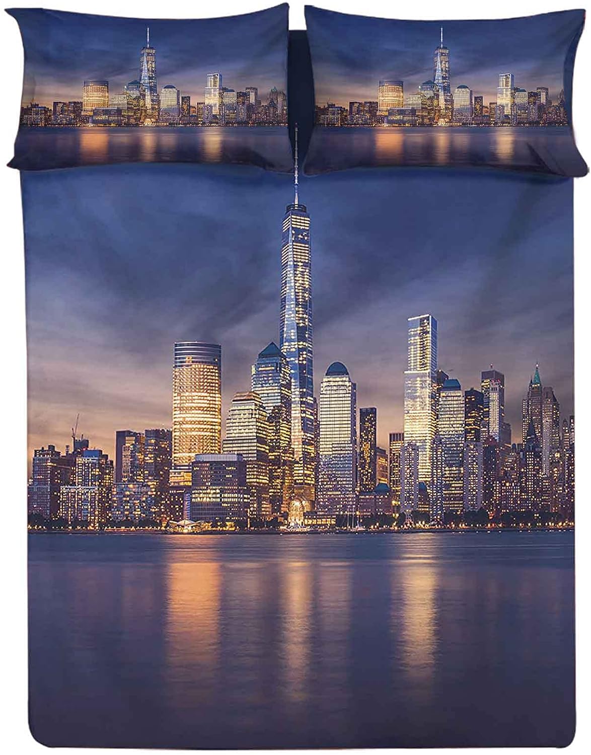 Lyzelre Fitted Sheet King Size,Cartoon Seem Party Image Balloons Boxes Clouds Cake Celebration Image Print Decorative Printed 2 Piece Bedding Decor Set,Elasticized Deep Pocket Fits All Mattresses Pack of 2