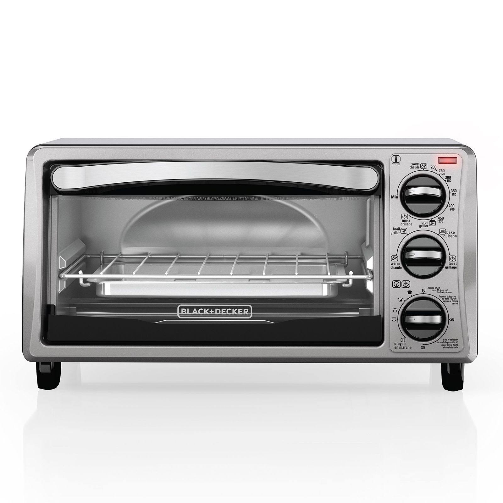 Black+decker To1313Sbd 4-Slice Toaster Oven, Includes Bake Pan,