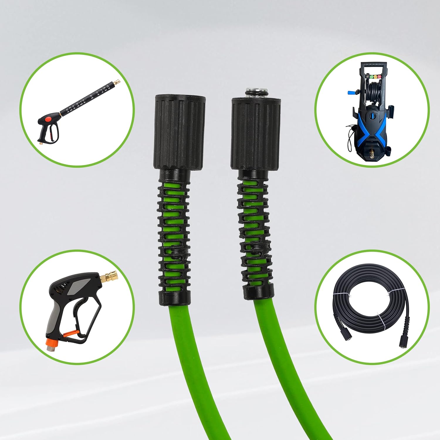 PWACCS Pressure Washer Hose for Power Washer – 3600 PSI Kink Resistant Pressure Washing Extension Hose 50 FT x 1/4