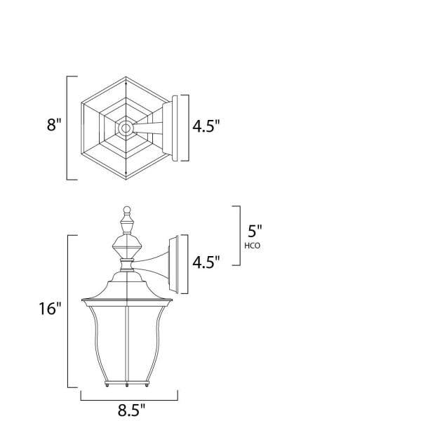 Maxim Lighting 1011BK Madrona Outdoor Wall Light, Black