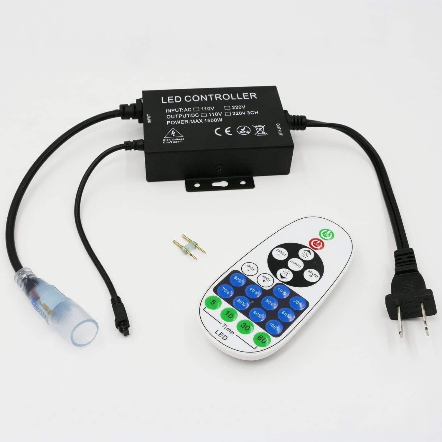 [Upgrade] 360° LED NEON Light, IEKOV AC 110-120V Flexible 360 Degree LED Neon Strip Lights, Dimmable & Waterproof NEON LED Rope Light + Remote Controller for Decoration (16.4ft/5m, Pink) Pack of 2