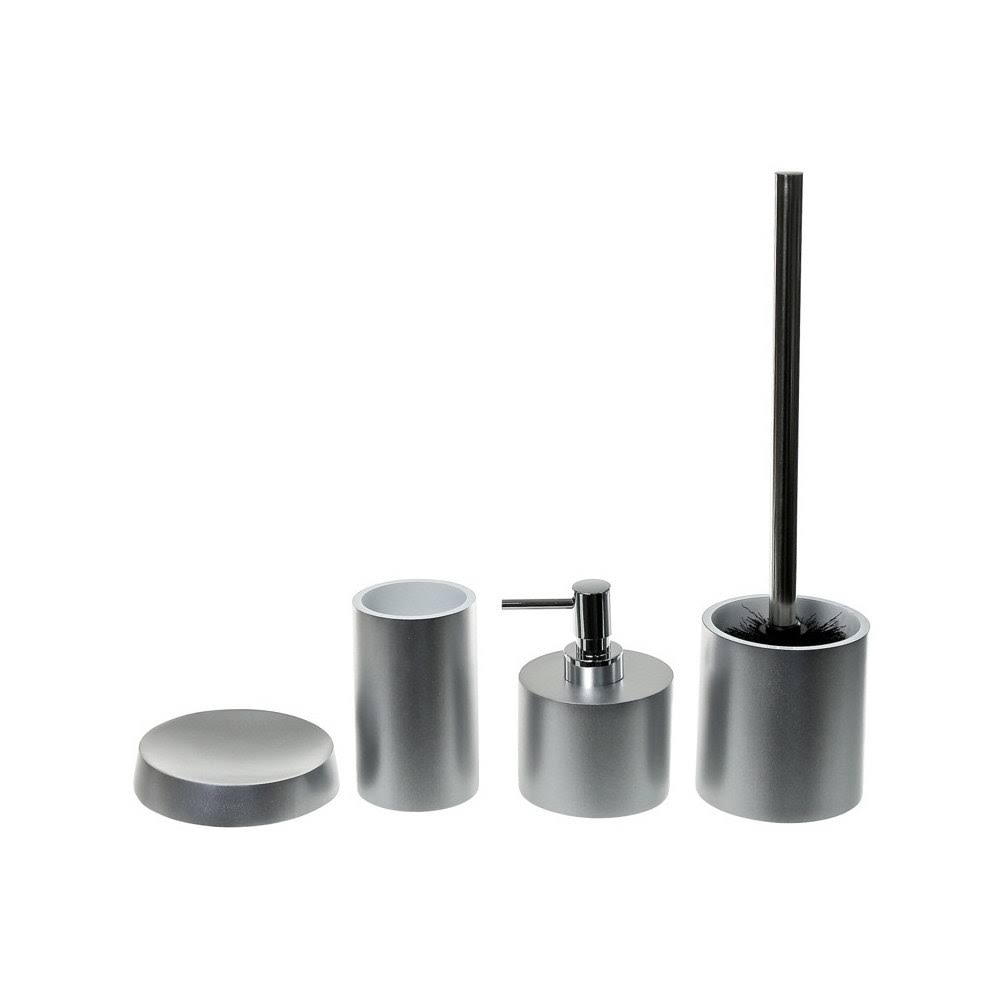 Gedy YU181-73 Yucca Bathroom Accessory Set, Silver