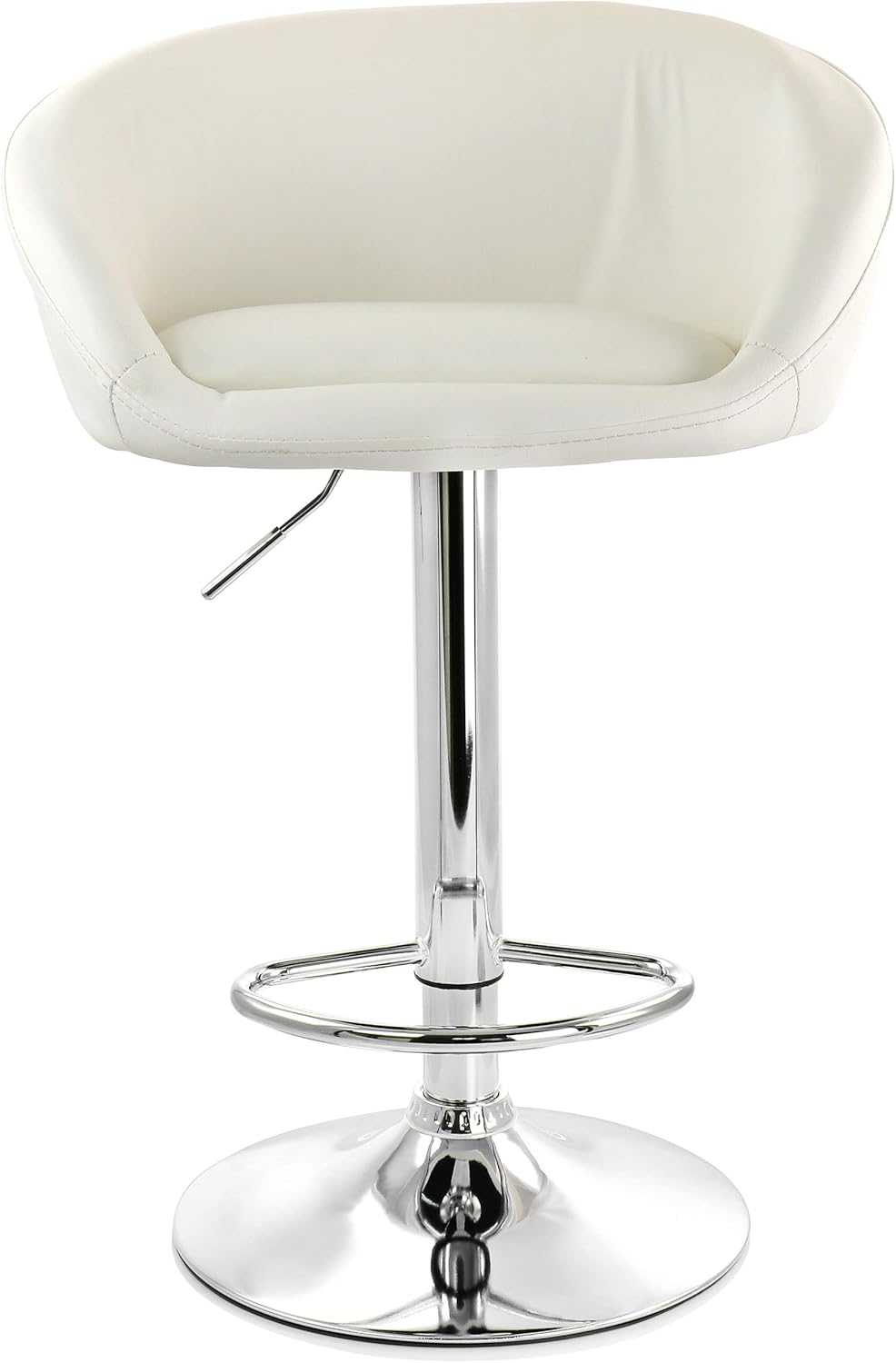 Elama 2 Piece Adjustable Faux Leather Bar Stool, Black, Chrome, (ELM-702)