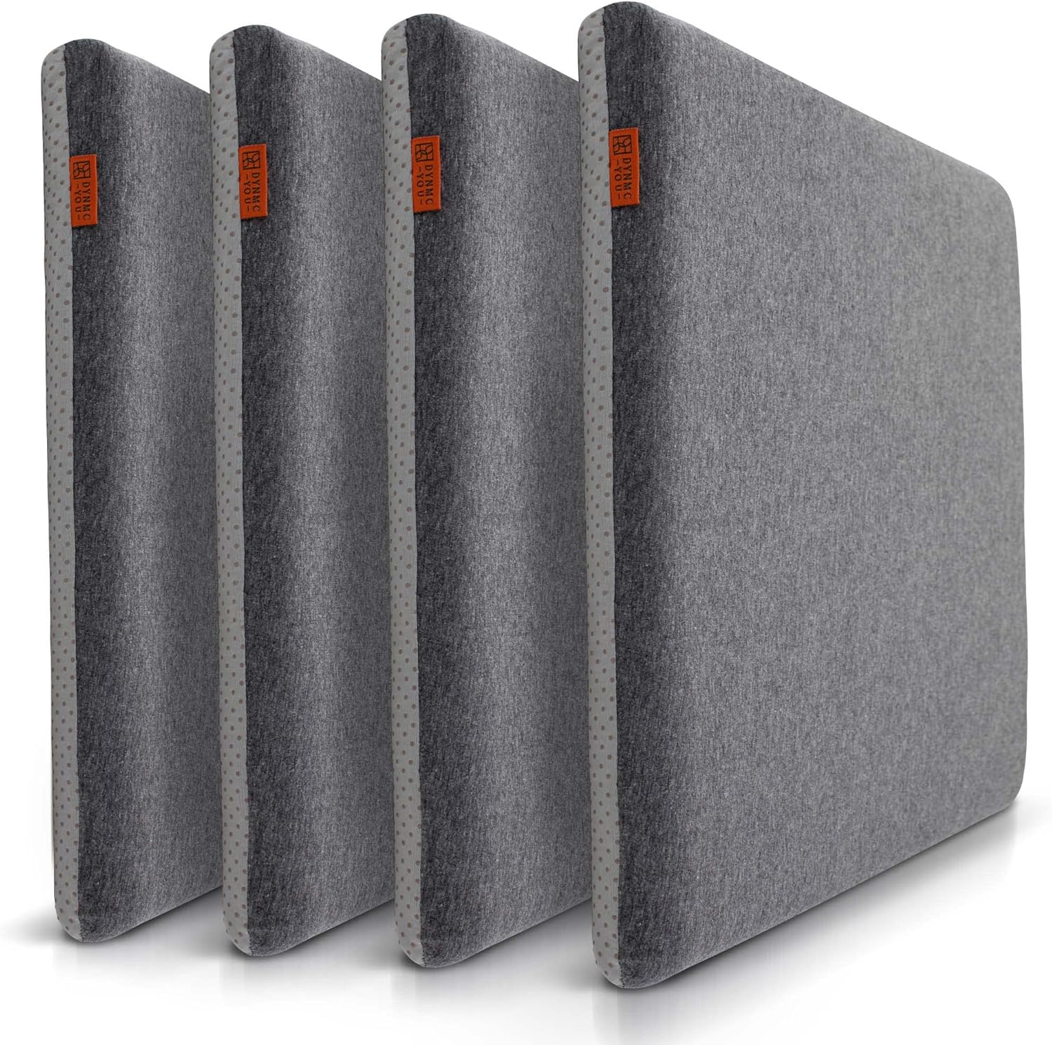 Comfortable Chair Cushion 4 Pack for Dining Chairs, DYNMC YOU Memory Foam Chair Pads - Kitchen Chair Cushions - Non Slip Chair Pads, Perfect Degree of Stability, Washable Cover