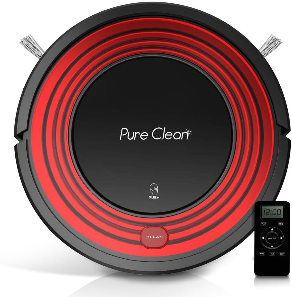 Automatic Programmable Robot Vacuum Cleaner - Dust Filter Pet Hair and Allergies Friendly - Auto Home Clean Carpet Hardwood Floor with Self Activation and Charge Dock