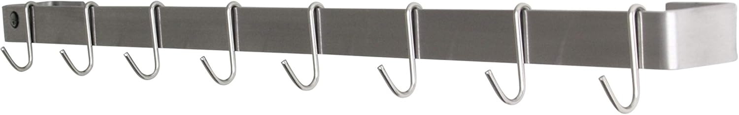 Enclume Premier 42-Inch Utensil Bar Wall Pot Rack, Hammered Steel