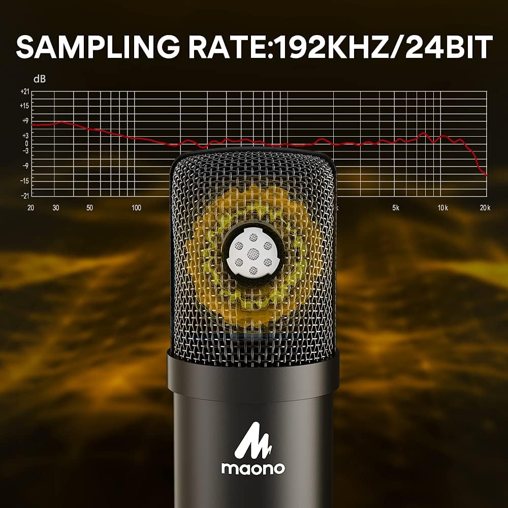 USB Microphone Kit 192KHZ/24BIT MAONO AU-A04T PC Condenser Podcast Streaming Cardioid Mic Plug & Play for Computer, YouTube, Gaming Recording Pack of 2