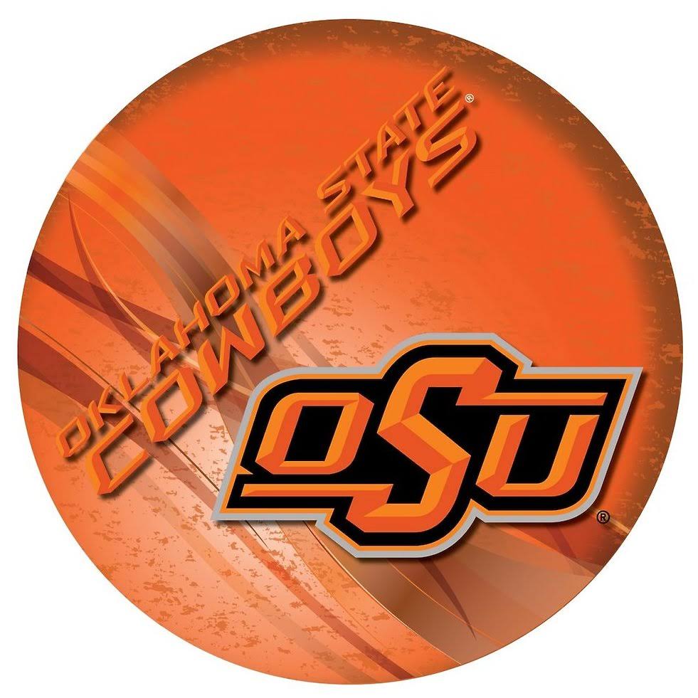 Holland Bar Stool 25x22 L8B3C - Black Wrinkle Oklahoma State Swivel Bar Stool with Chrome