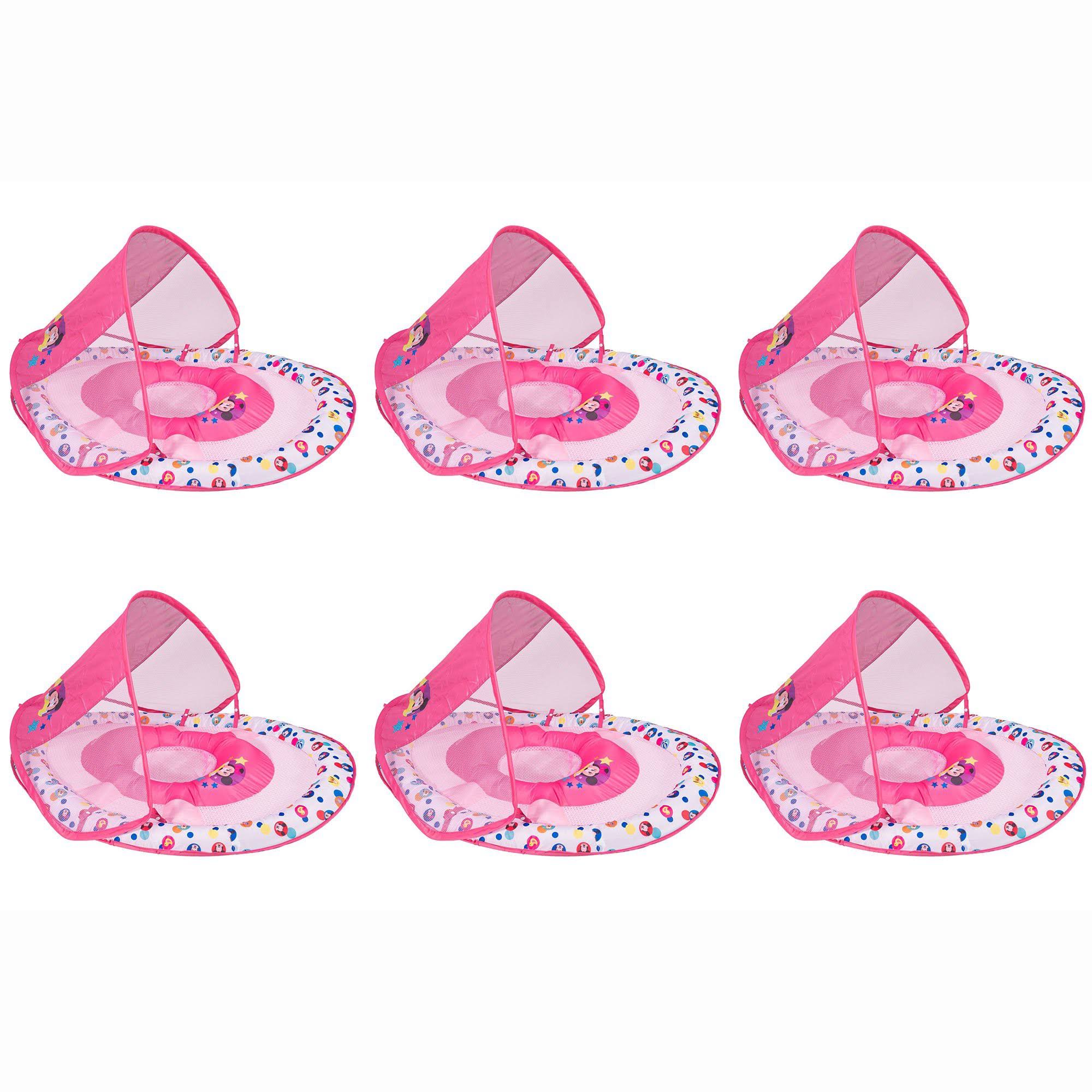 Swimways Inflatable Baby Swimming Pool Float w/ Canopy, Minnie Mouse (6 Pack)