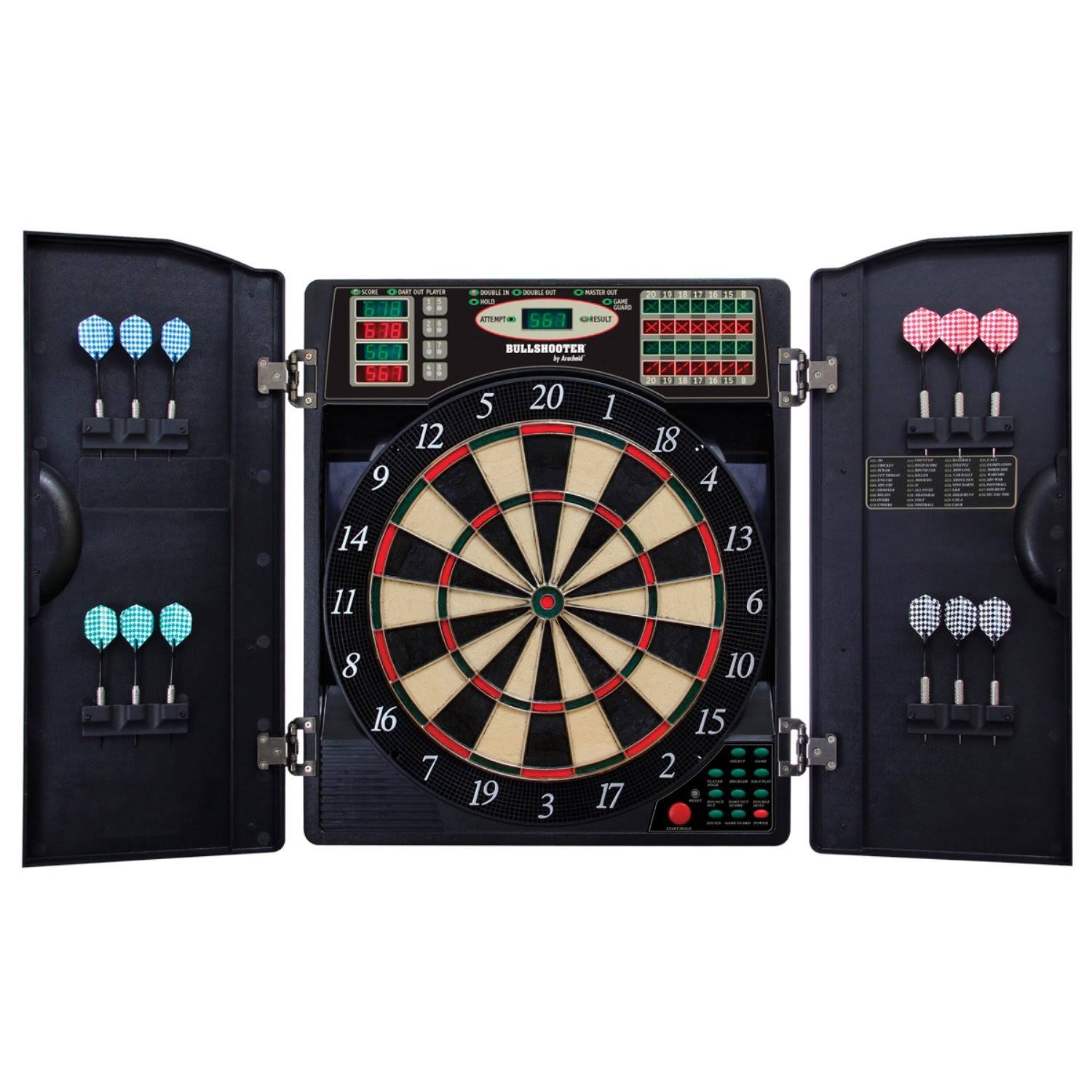 Bullshooter by Arachnid E-Bristle 1000 LED Electronic Dartboard Cabinet Set