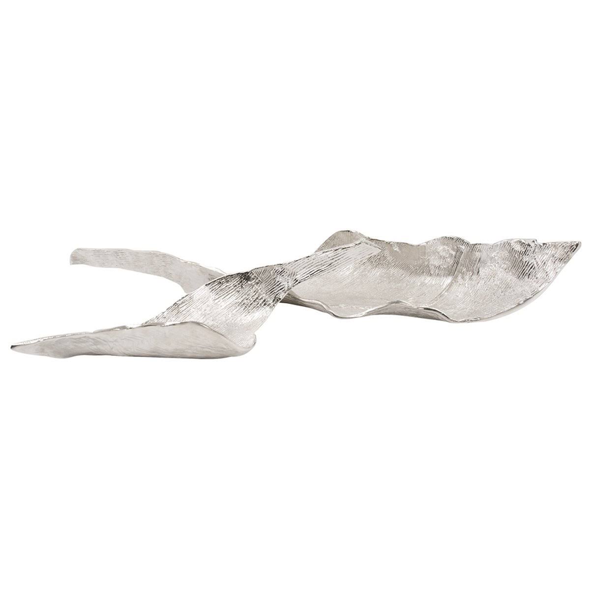 Howard Elliott 51092 Elongated Aluminum Abstract Leaf Tray Large