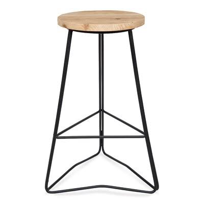 Gideon 25x22 Bar Stool Color: Black/Natural