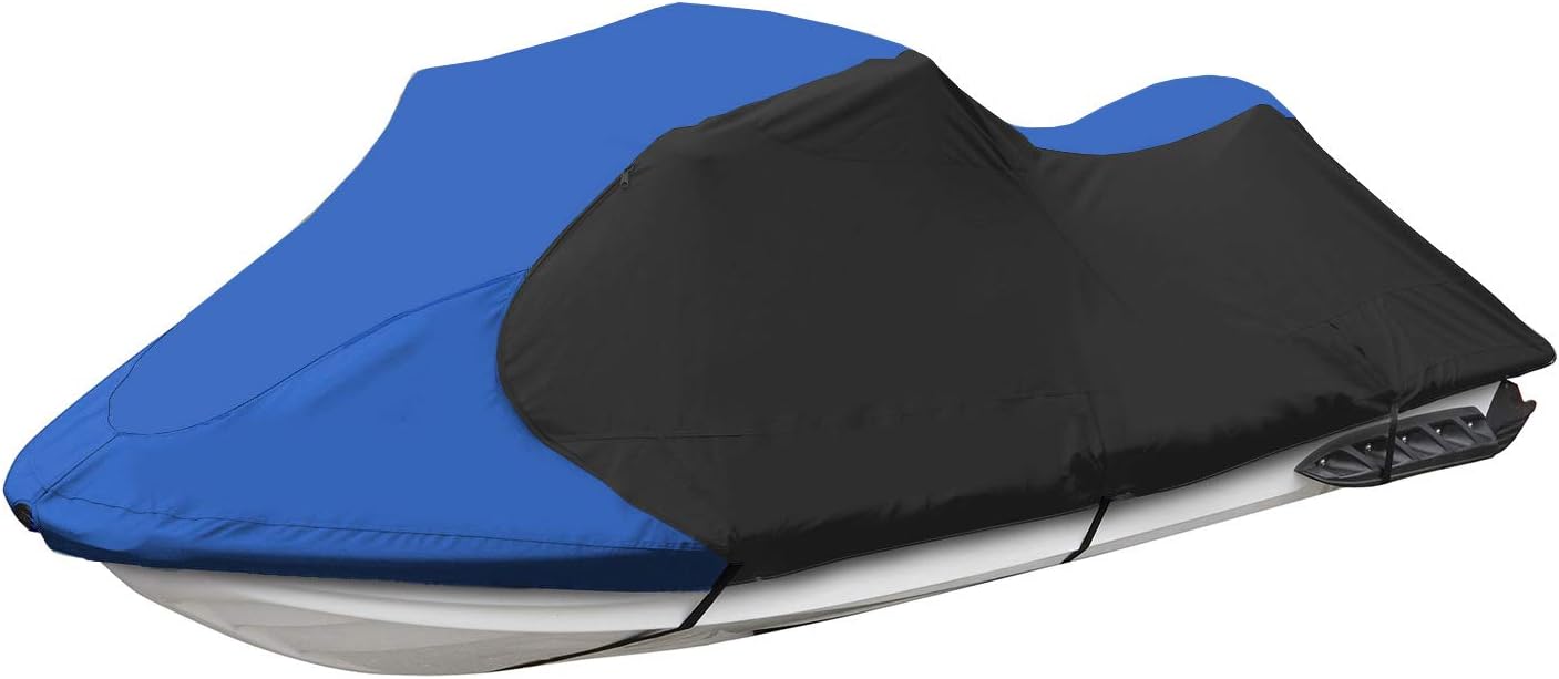 JETPRO Trailerable Jet Ski Cover, Waterproof Marine Grade 600D Heavy Duty Polyester PWC Cover Gray/Black Color Fits from 126