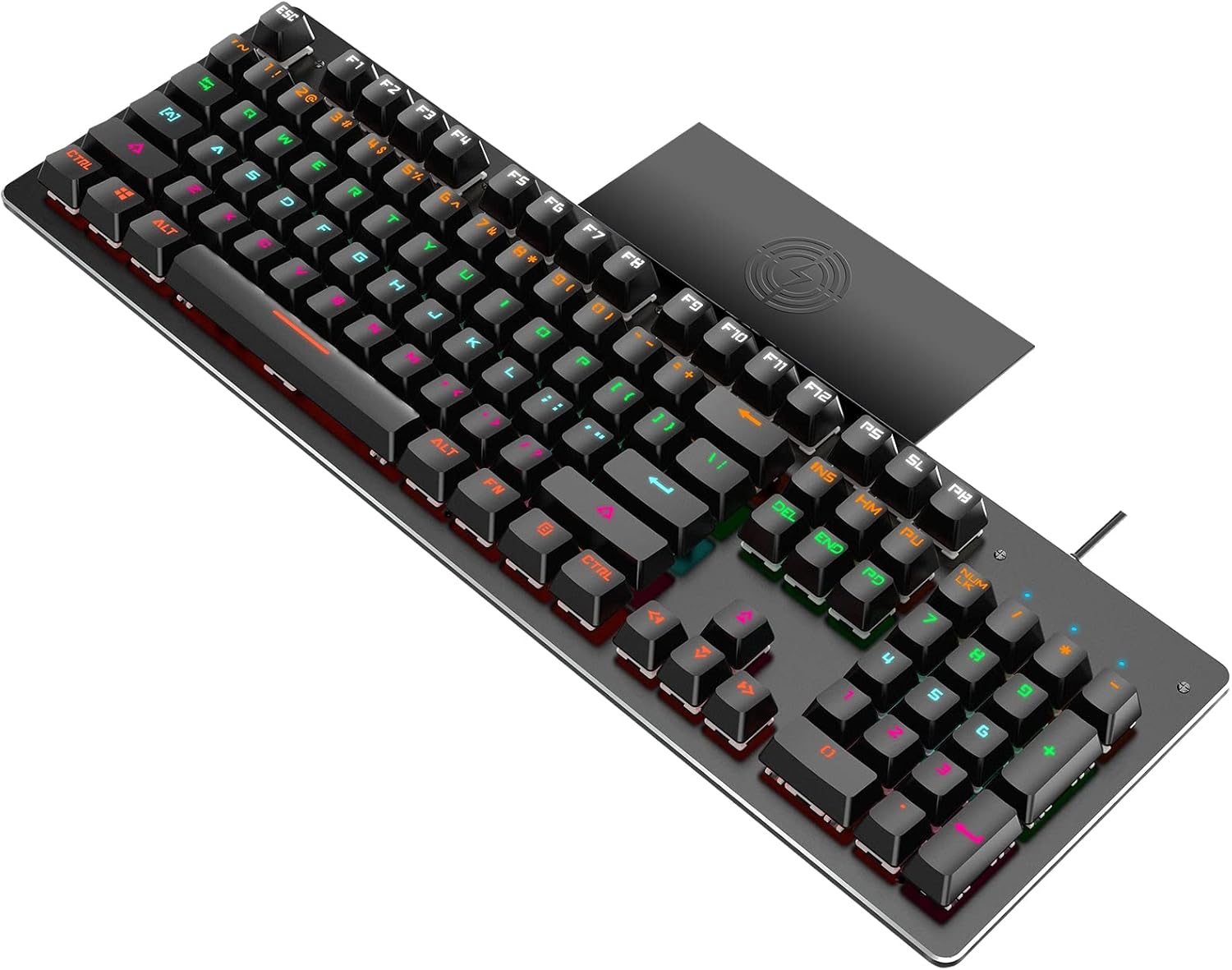 Bajeal Wired Mechanical Keyboard with Wireless Charger RGB Backlit Teclado for Gaming PC(104 Keys) (White) Pack of 2