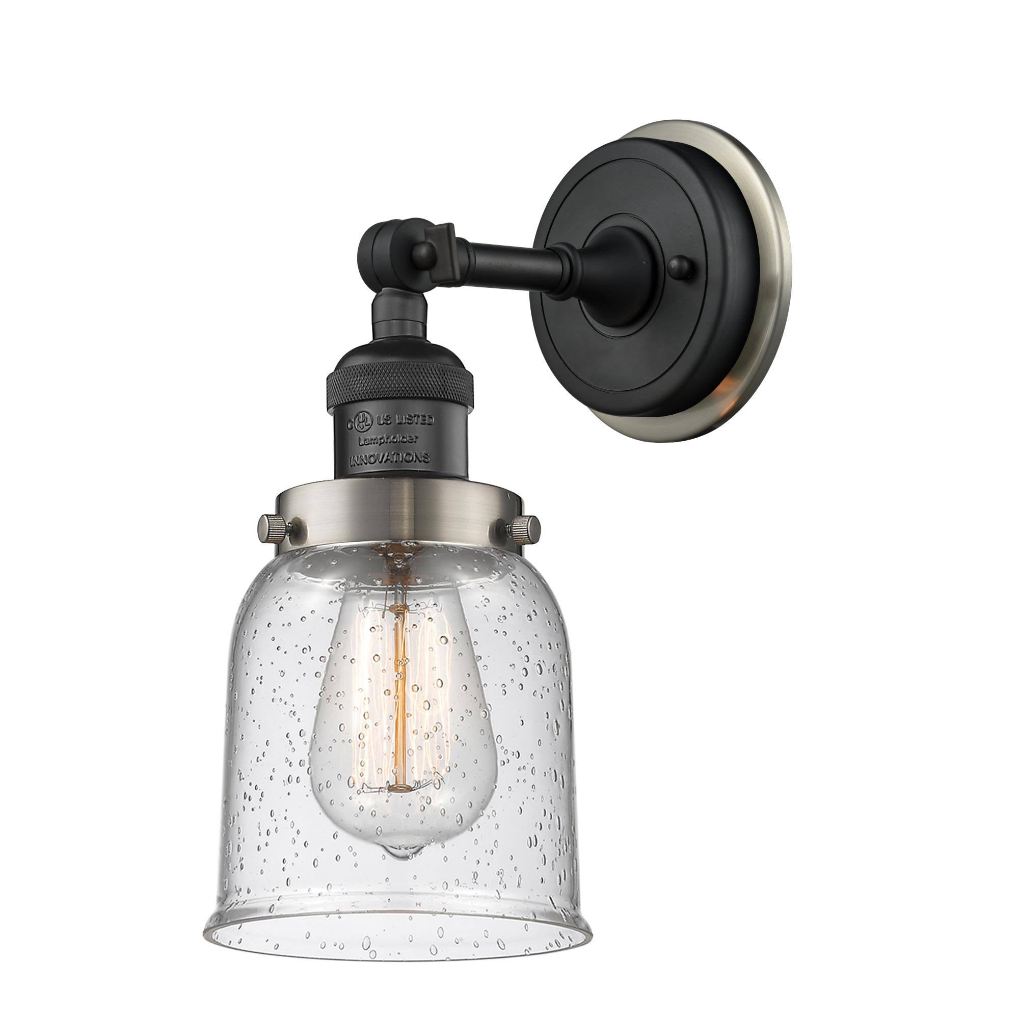 Innovations 203BP-BKSN-G54 Small Bell Sconce 1 Light in Matte Black
