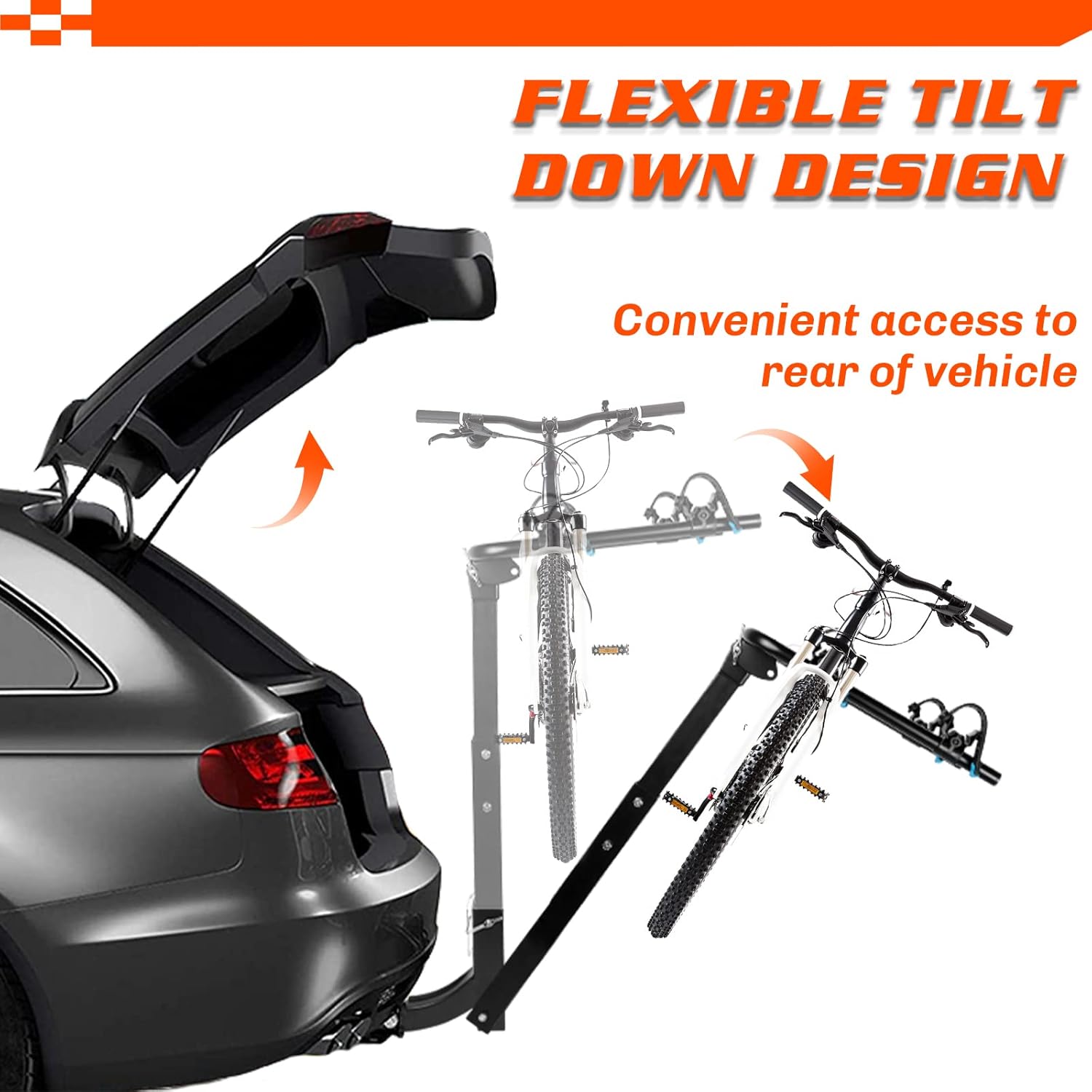 CROSSHIP Bike Rack for Car - Hitch Bike Rack with Reflector and 2