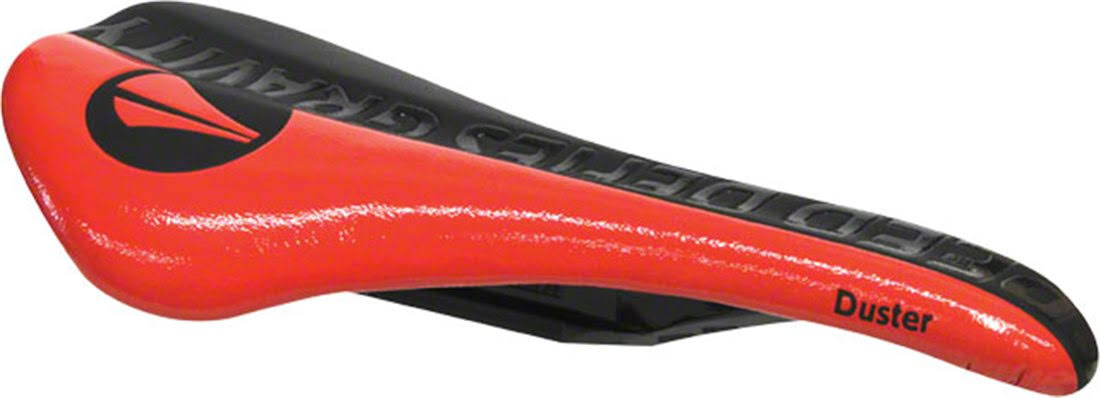SDG Duster I-Beam Saddle Black Microfiber Top Gloss Red Graphics