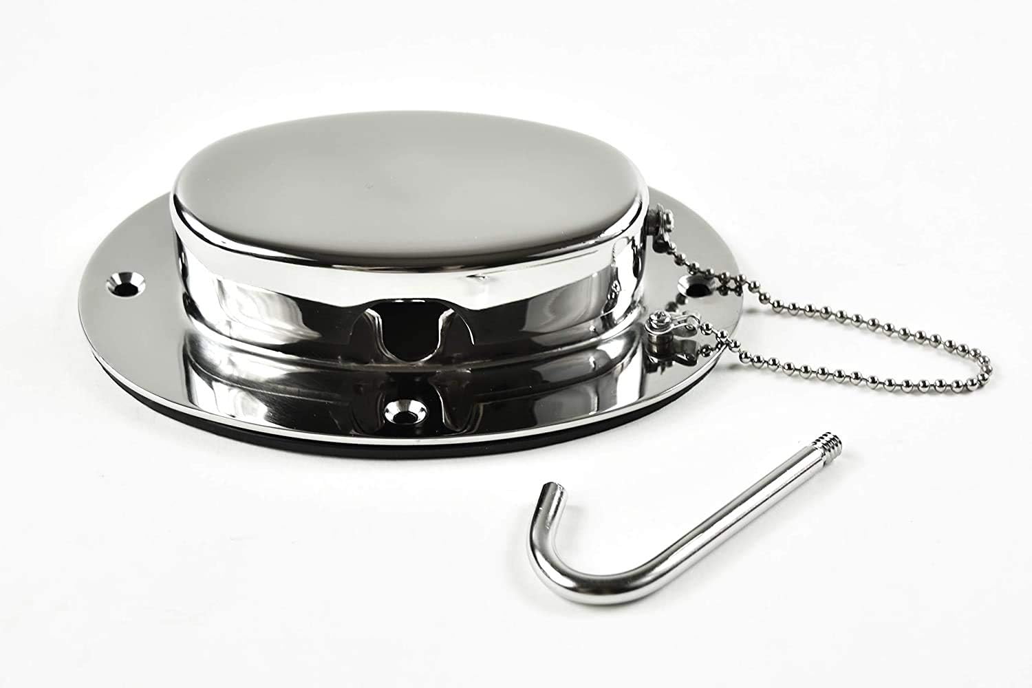 MARINE CITY Stainless Steel Chain Deck Pipe (6.32 Inches 4.47 Inches Base / 4.3 Inches 2.31 Inches Pipe Hole) Pack of 2