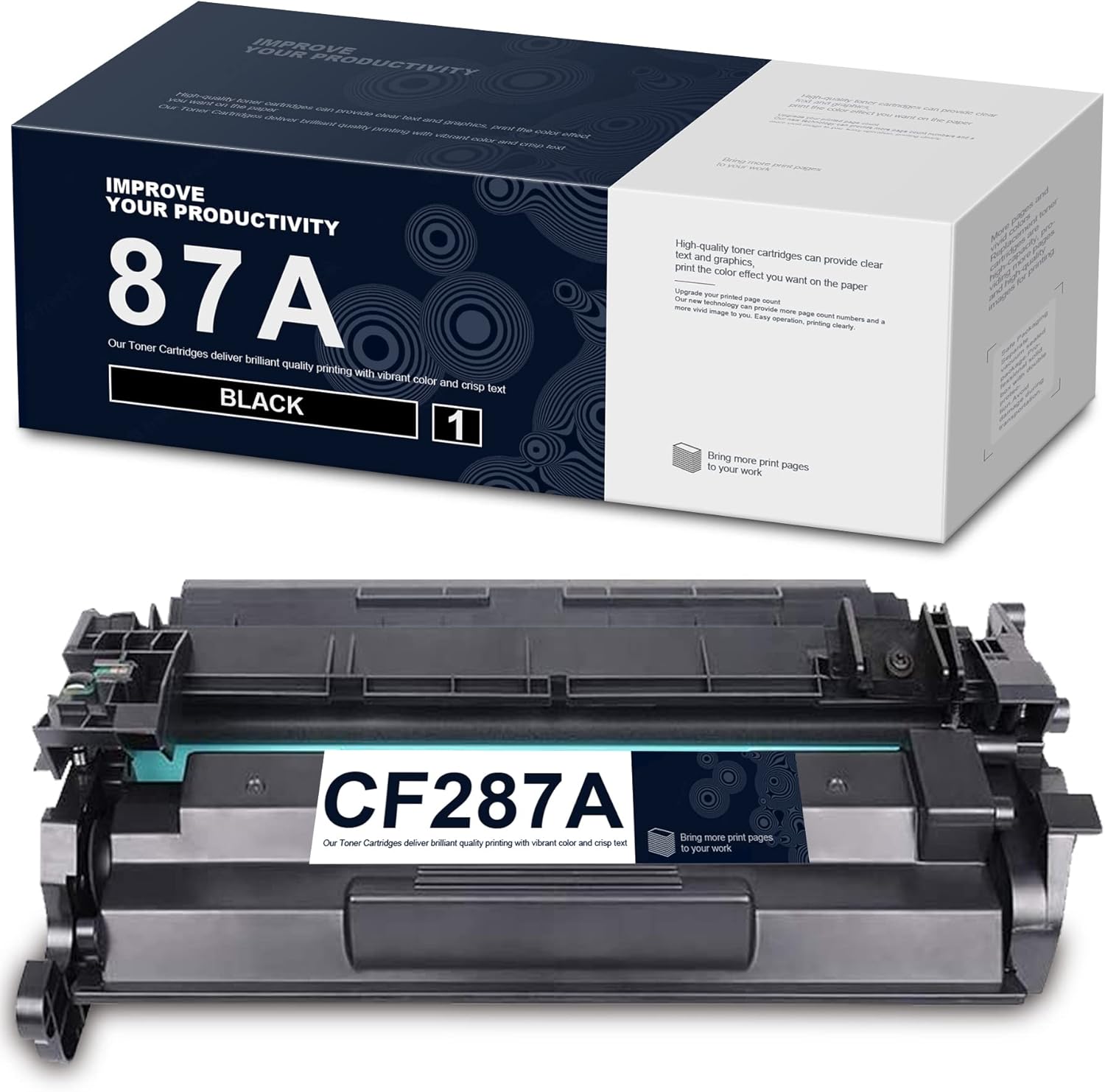 LVELIMIT Compatible Toner Cartridge Replacement for HP 87A CF287A 87X CF287X M506 M506n M506dn M506x (Black, 1-Pack) Pack of 2