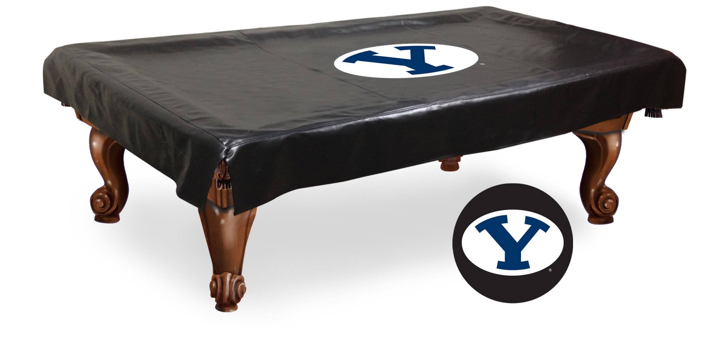 BYU Cougars HBS Black Vinyl Billiard Pool Table Cover (88x22x50x22x12x22)
