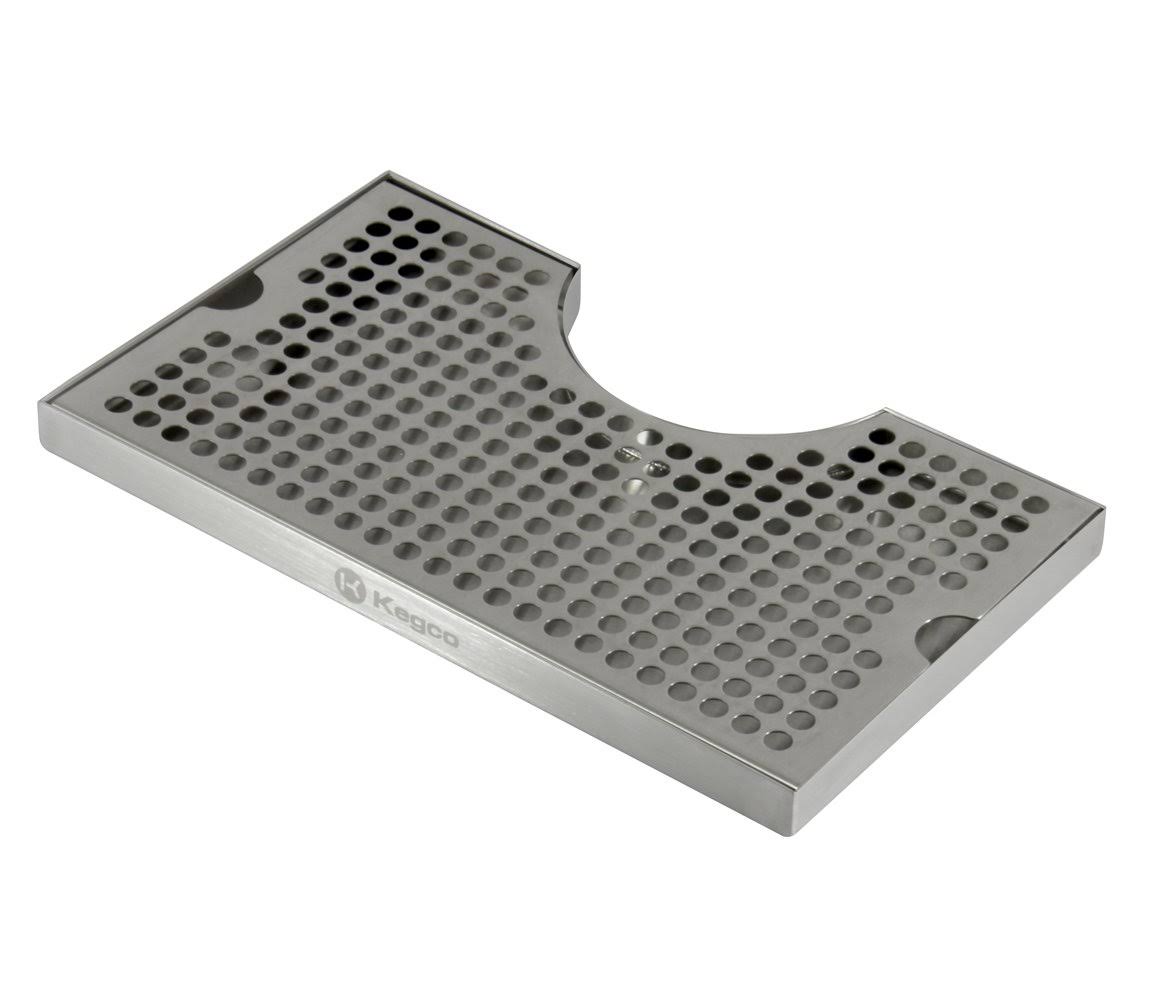 Kegco Surface Mount Drip Tray - 3x22 Column Cut-Out - SS, No Drain