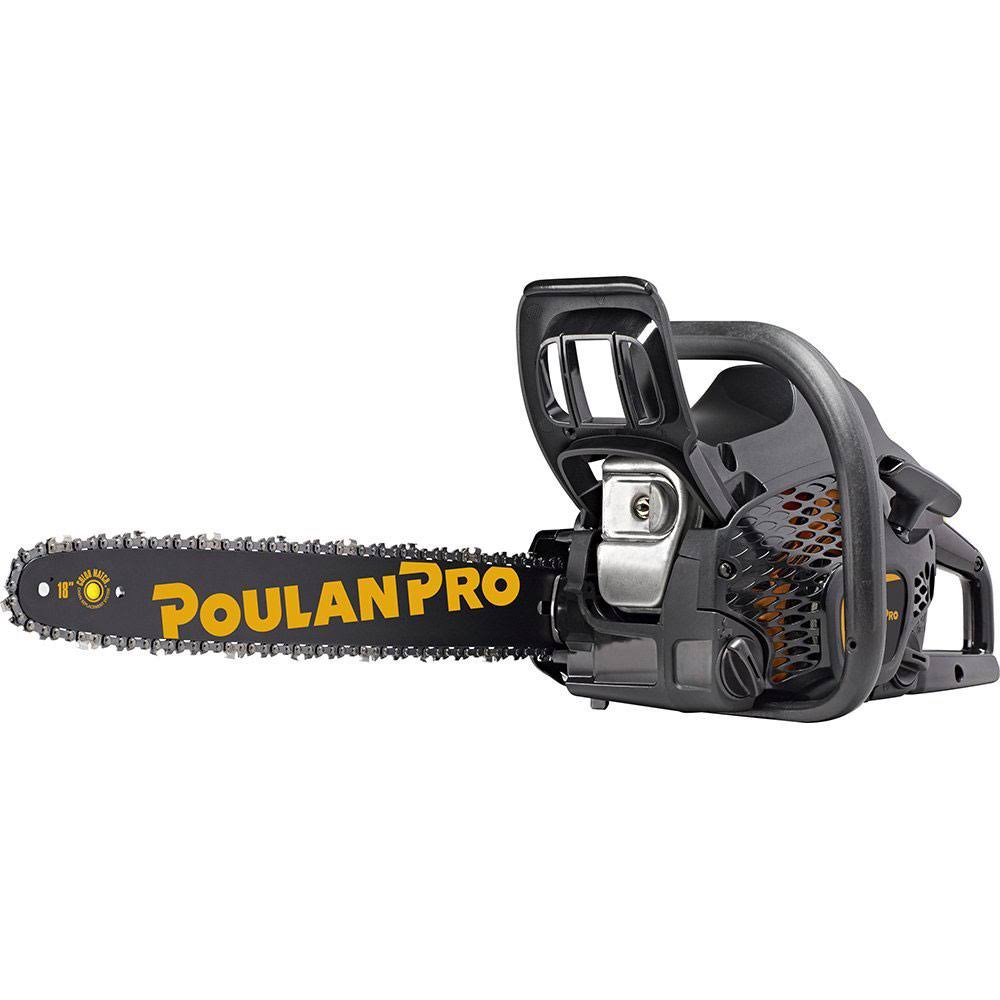 Poulan 42cc 2 Cycle Engine Gas Powered 18x22 Chainsaw with Case, Black