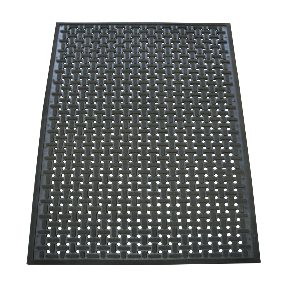 Rubber-Cal 03-181-BK Kitchen Mat Anti-Slip Grease Proof Chef Mats, 3/8