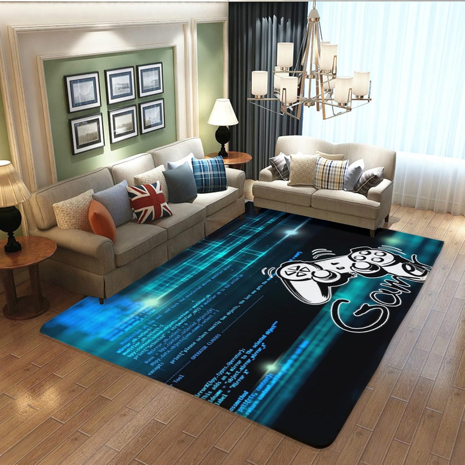 LUCKY&DONG Area Rug Video Pixel Game Over Interface Fungus Colorful Videogame Home Decor Floor Rug 39x60inches Carpet, 39x60inches( 100x150cm)