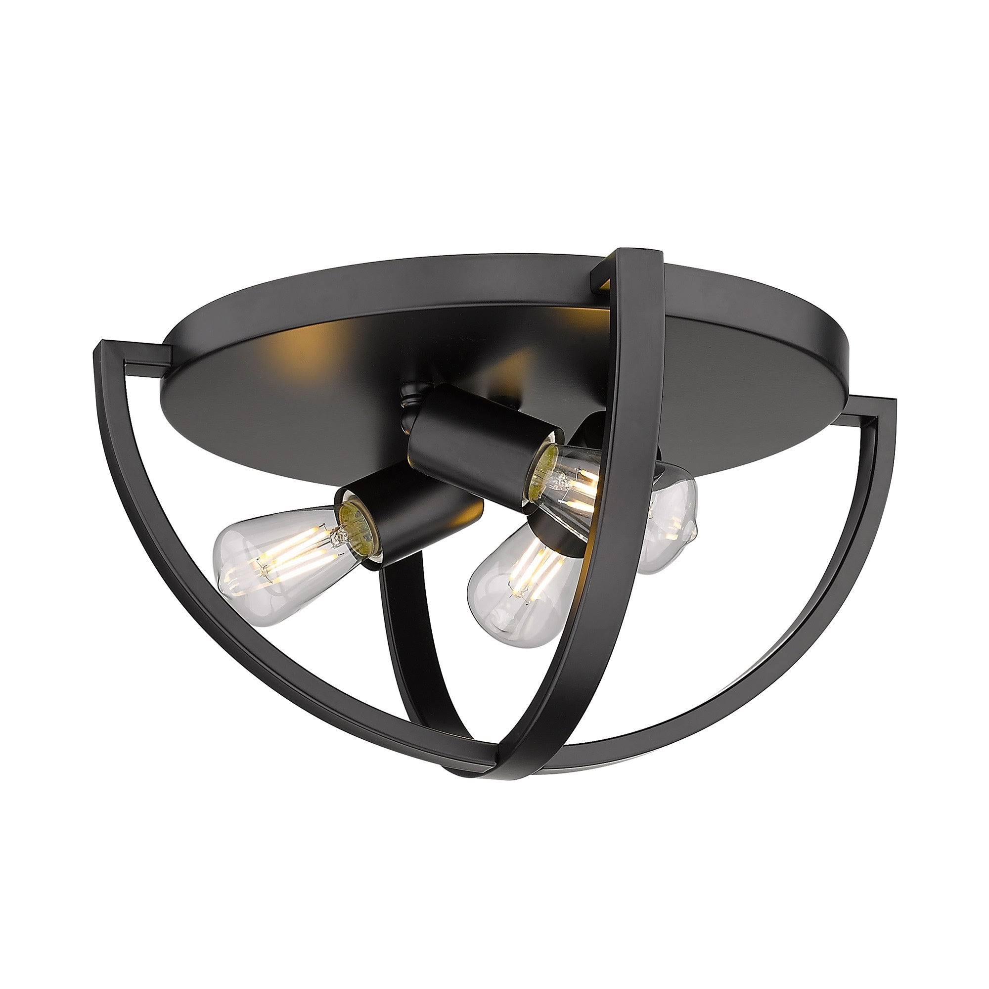 Golden Lighting 3167-FM24 BLK-PW Colson Flush Mount, Matte Black