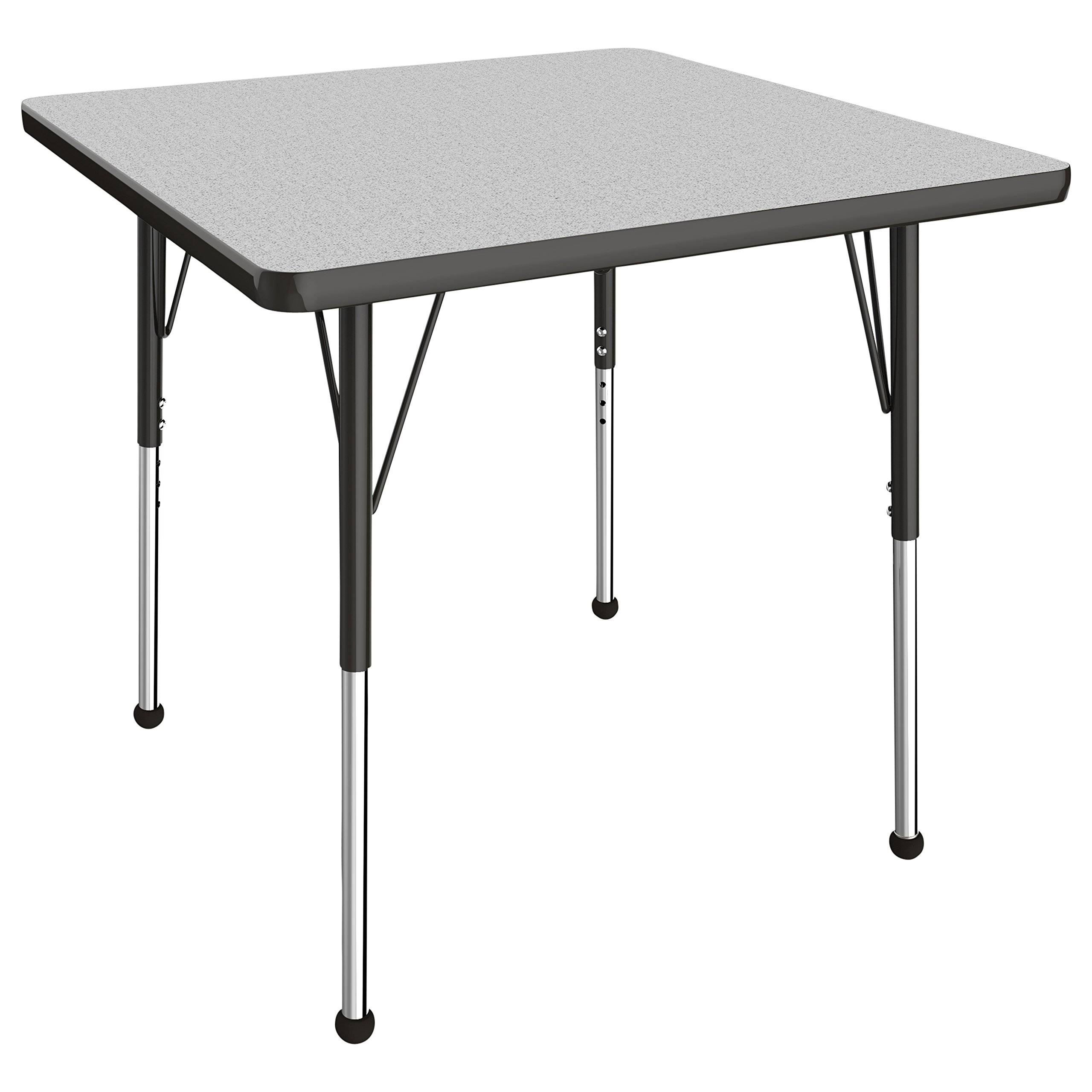 Ecr4kids 30in x 30in Square Everyday T-Mold Adjustable Activity Table Grey/Black - Standard Ball