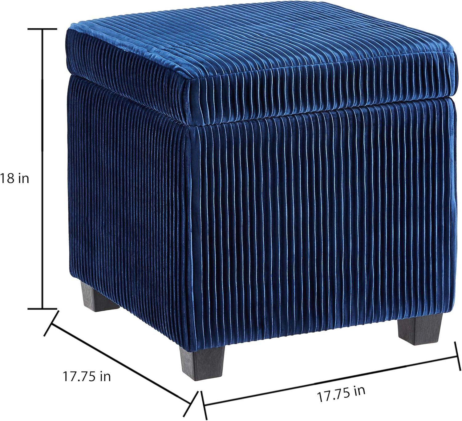 FIRST HILL FHW WFO016BLUE High End Navy Classy Tufted, Accents Storage Ottoman