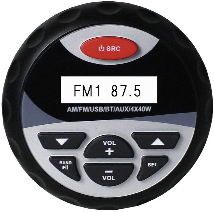 Herdio Marine Bluetooth Stereo Package, MP3/USB AM/FM Radio +4 Inches Marine Ceiling Flush Wall Mount Speakers (Round,A Pair)